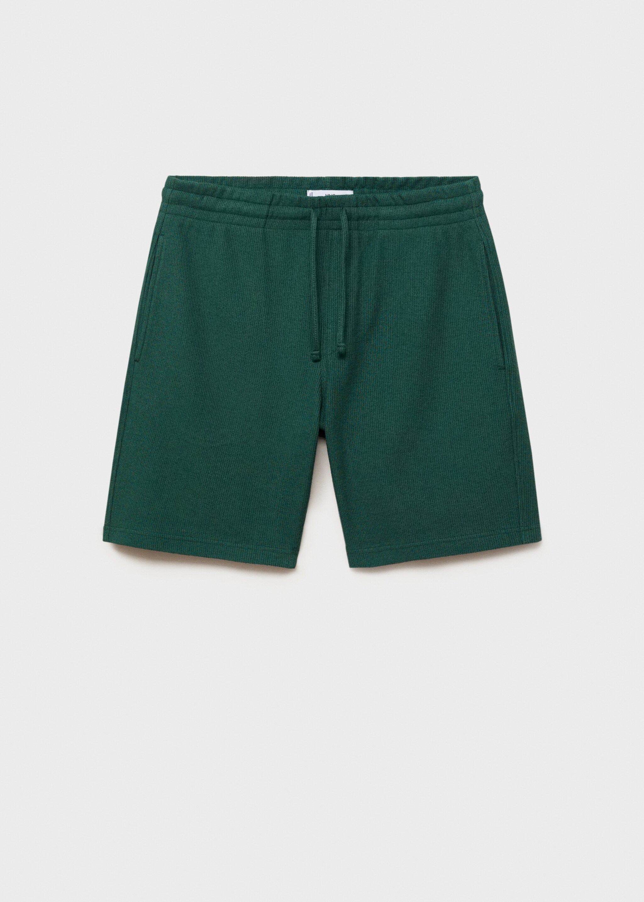 Textured cotton bermuda shorts with drawstring - Article without model, Green. Ref: 87055924-00.