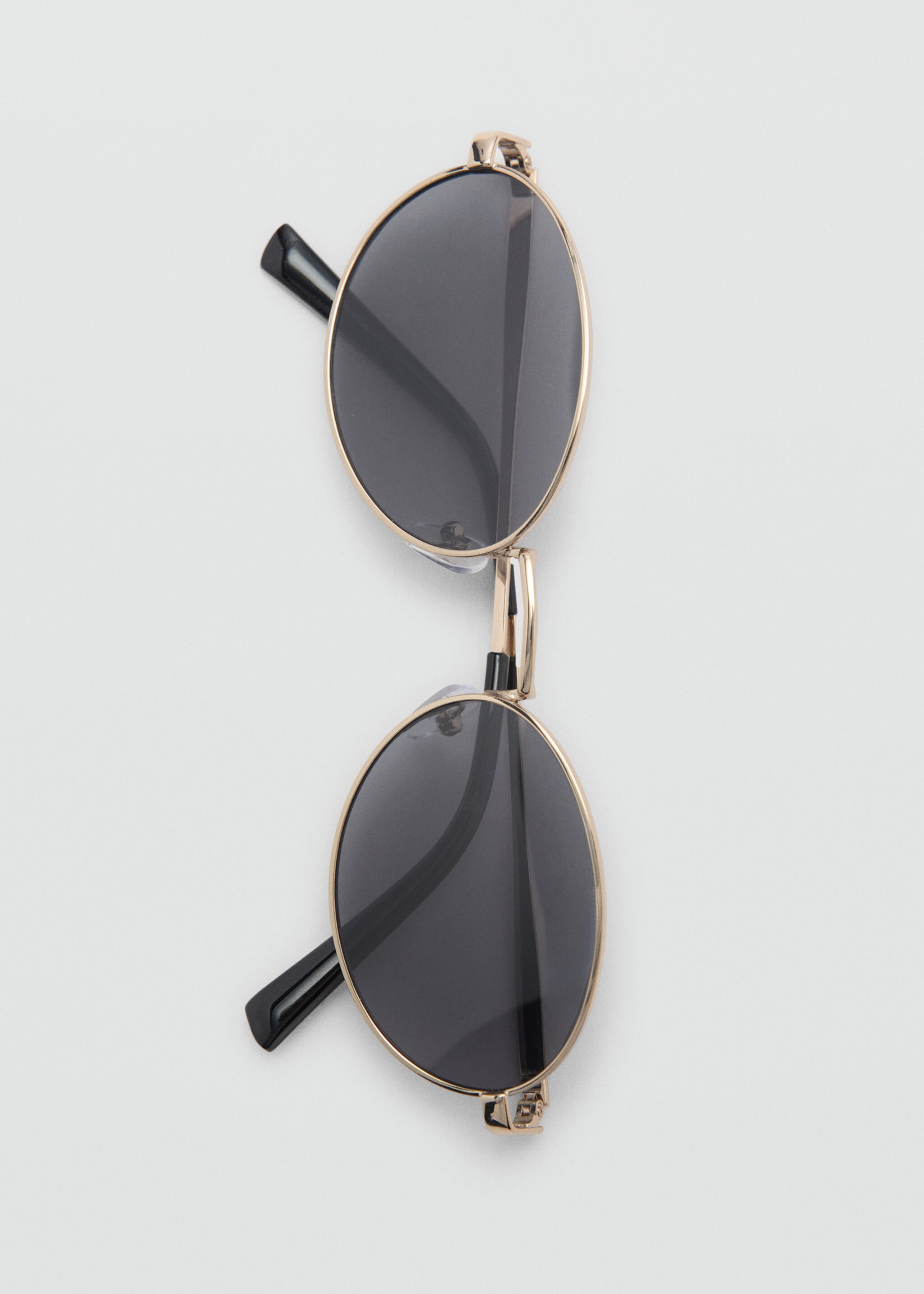 Round metal-rimmed sunglasses - Details of the article 2, Gold. Ref: 87055928-00.