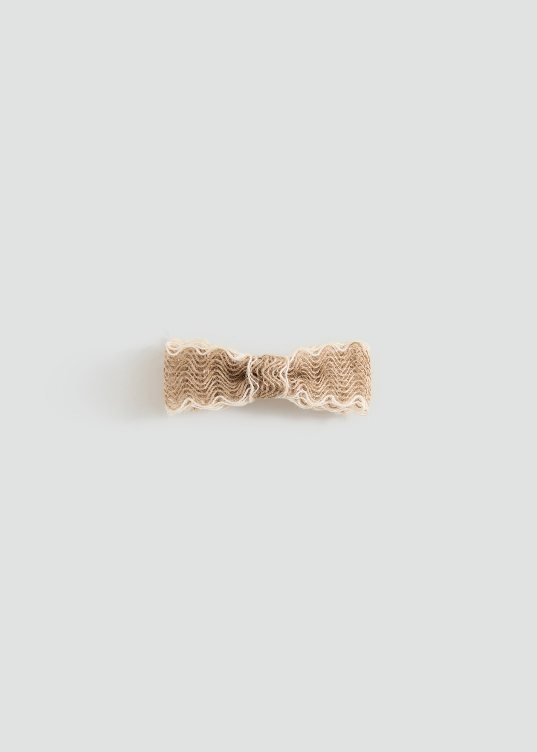 Barrette nœud fibre naturelle - Article sans modèle, Beige. Ref: 87055929-00.