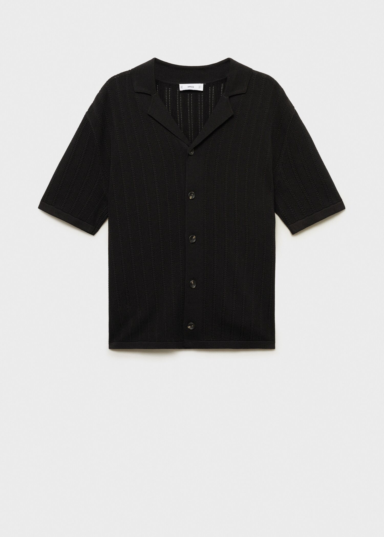 Knitted shirt with pointelle detail - Article without model