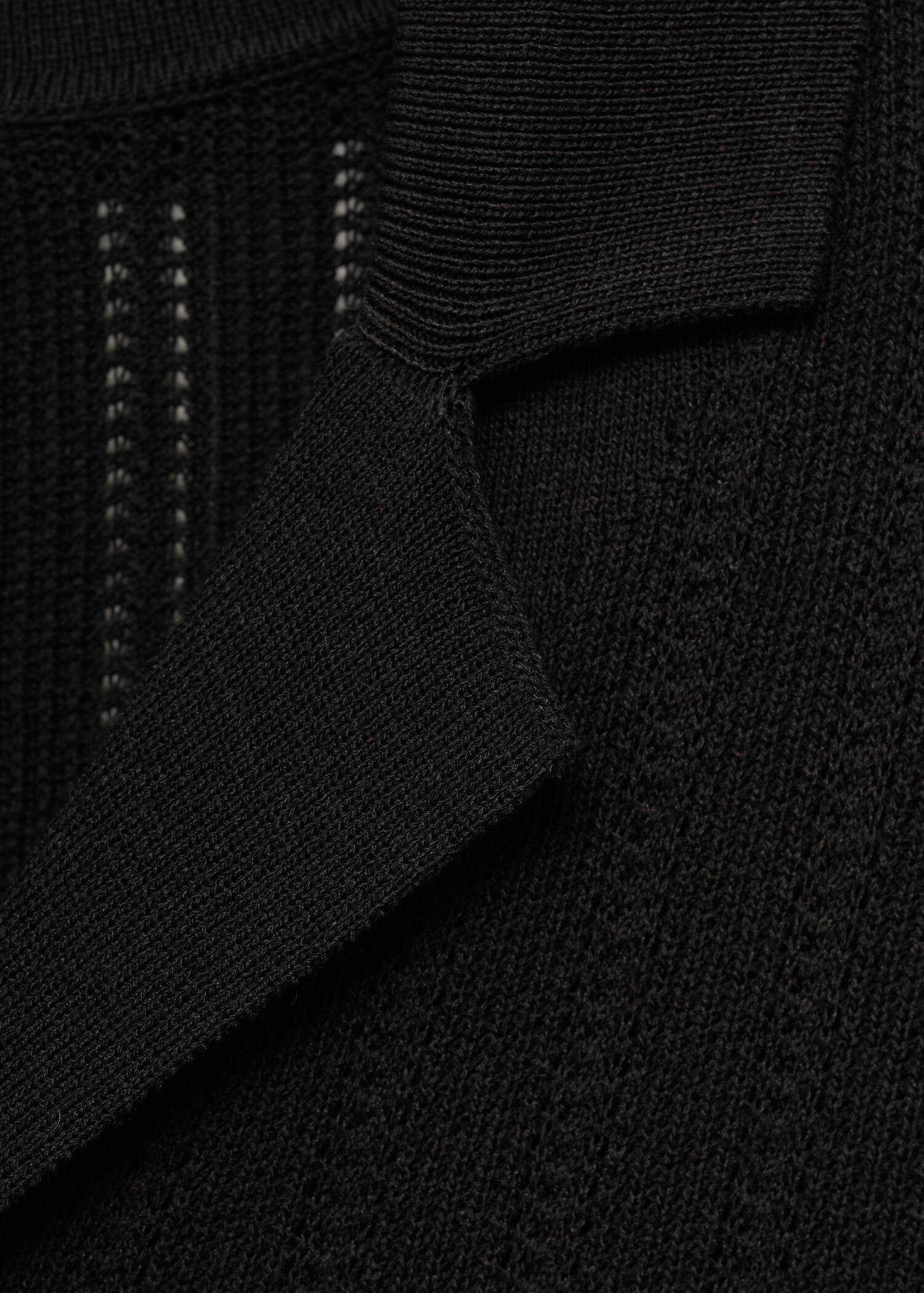 Knitted shirt with pointelle detail - Details of the article 0
