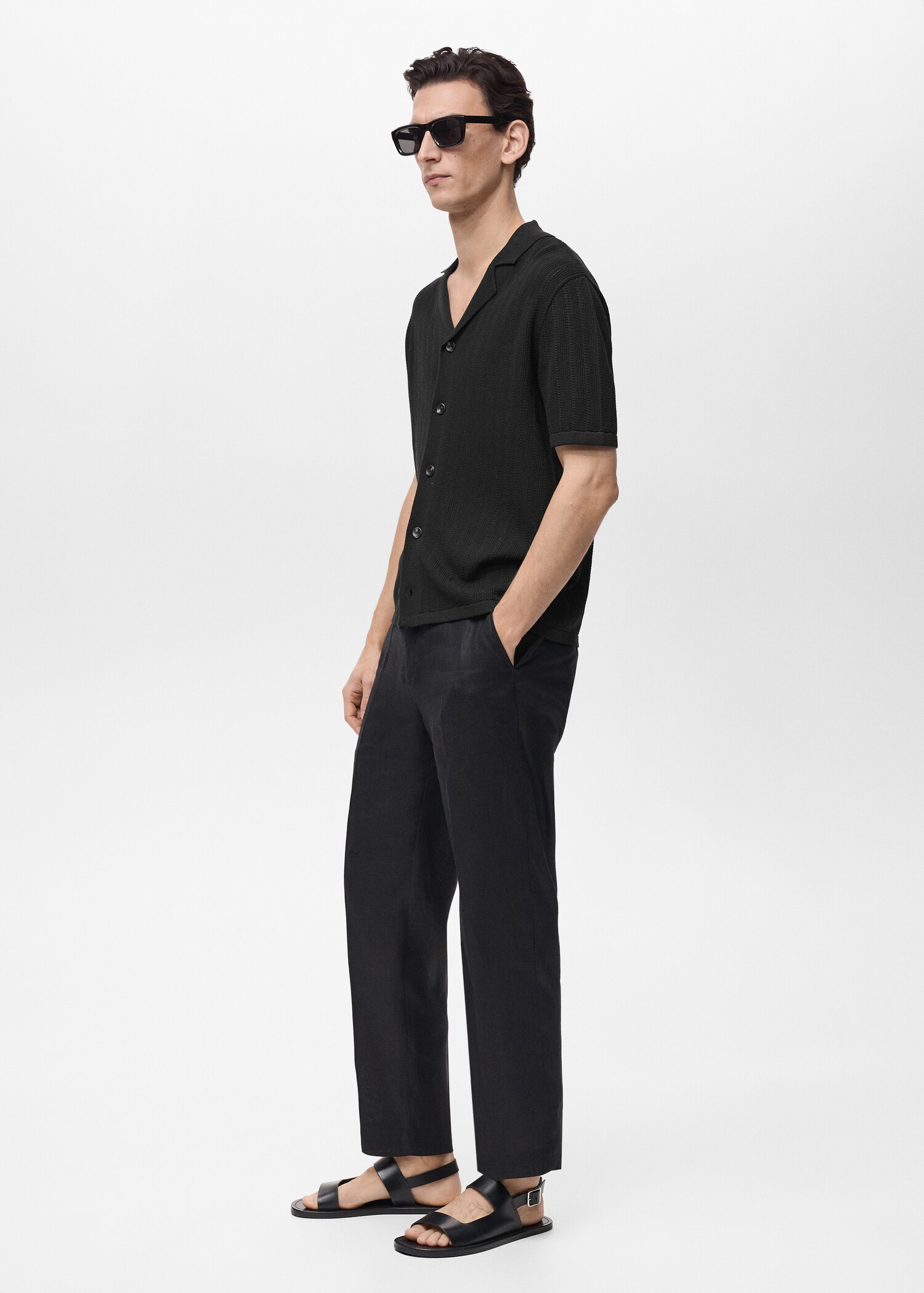 Knitted shirt with pointelle detail - Details of the article 2