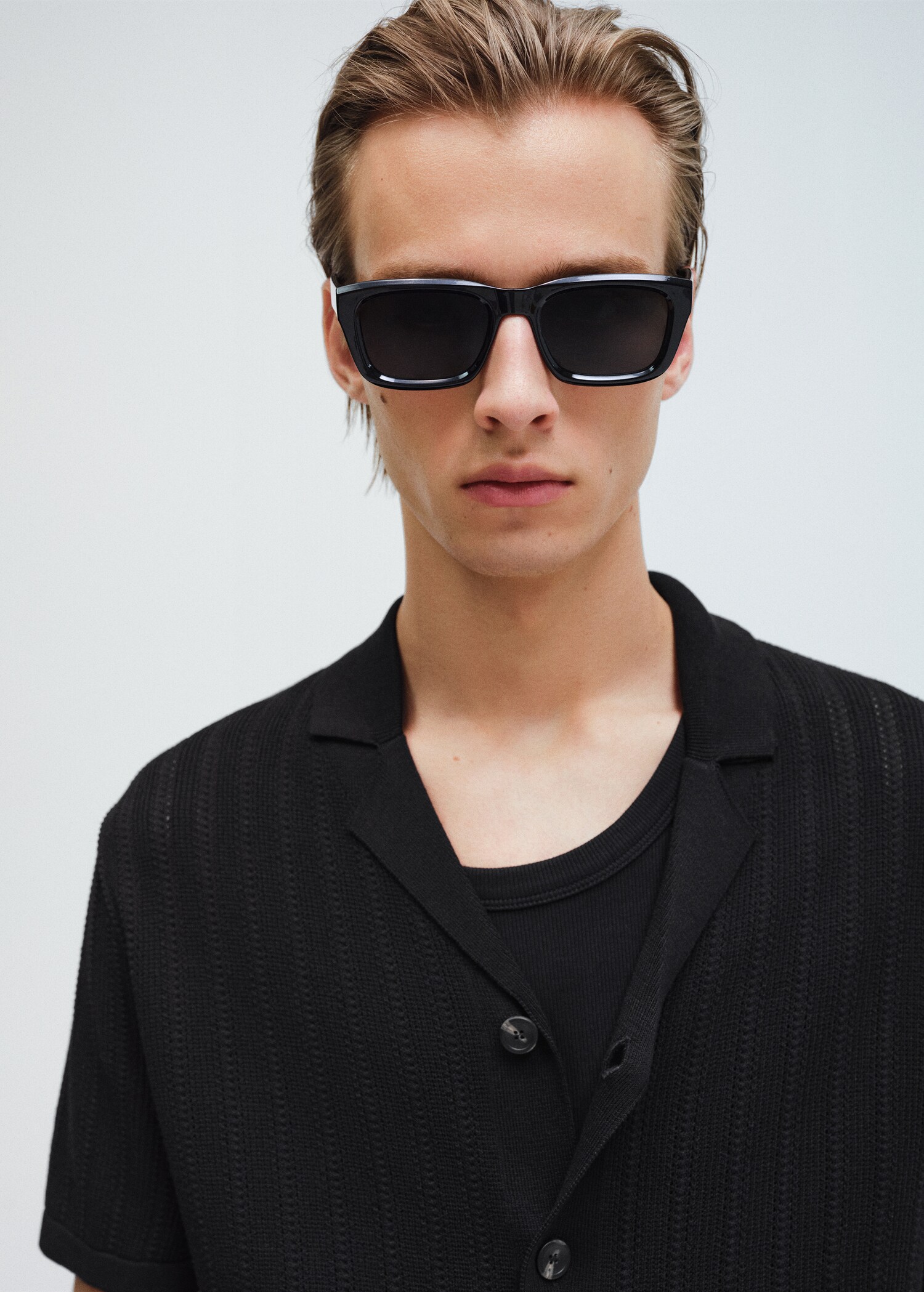 Knitted shirt with pointelle detail - Details of the article 3