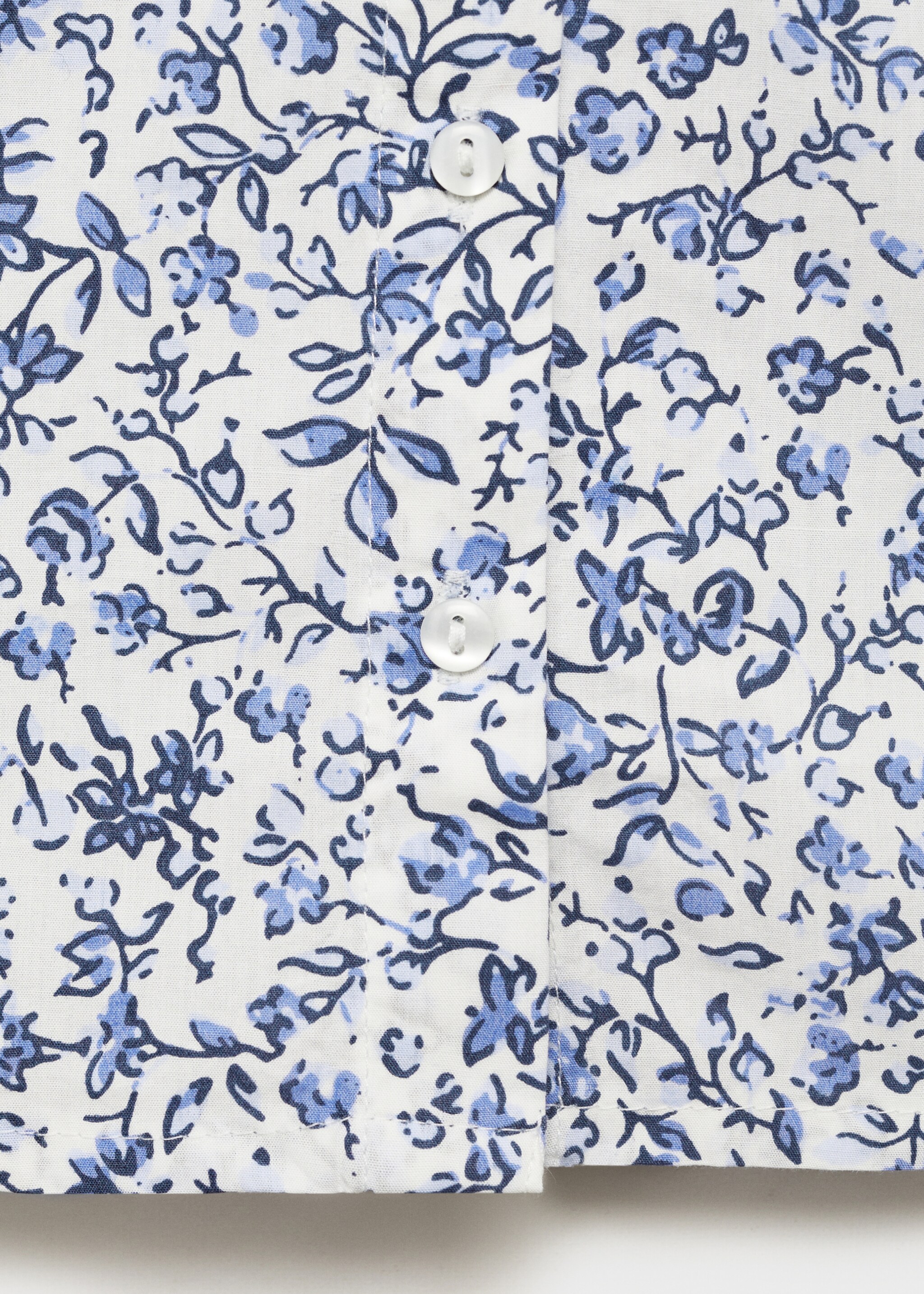 Μπλούζα γιακάς babydoll εμπριμέ - Λεπτομέρεια του προϊόντος 0, Λευκό. Ref: 87055938-00.