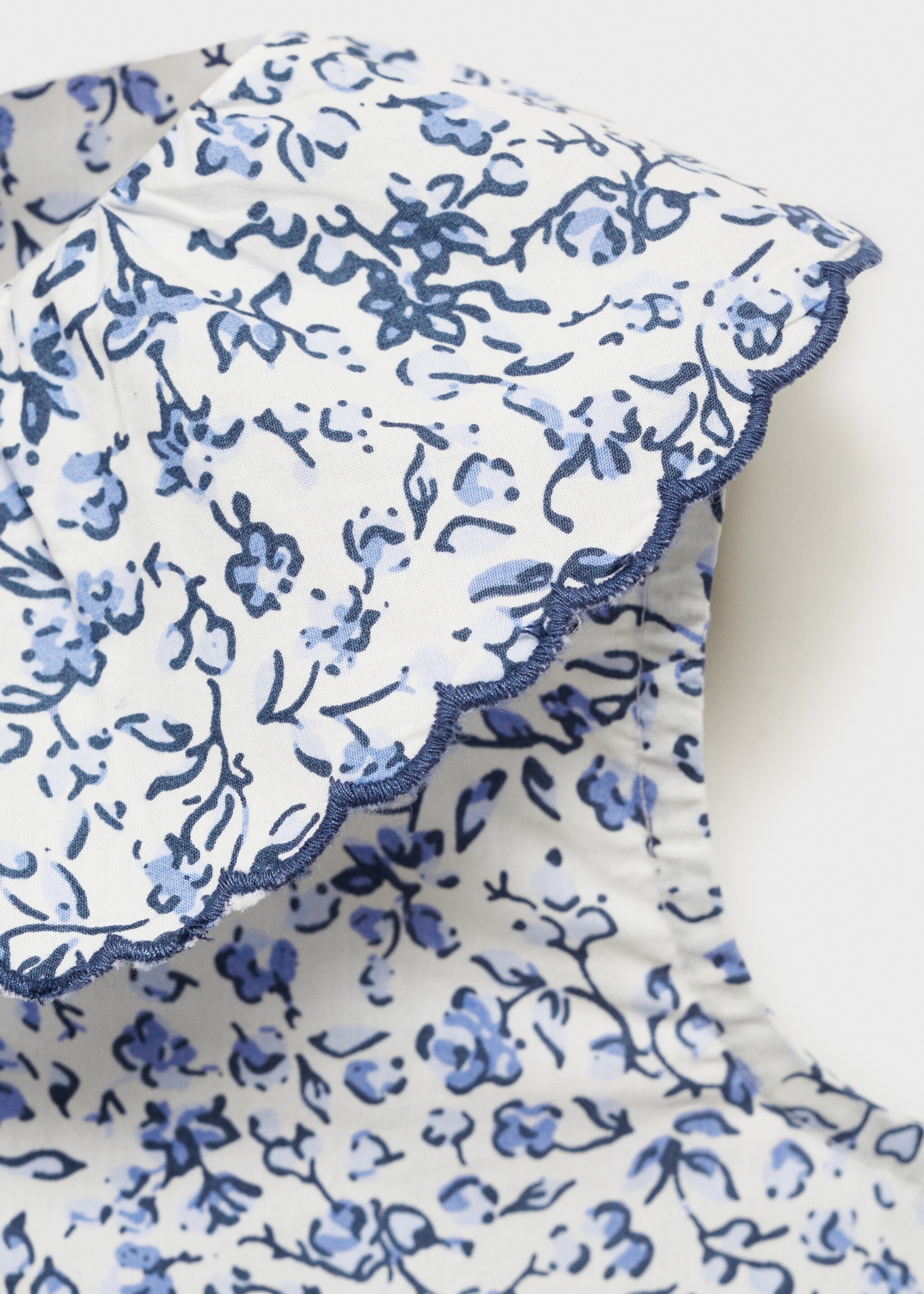 Μπλούζα γιακάς babydoll εμπριμέ - Λεπτομέρεια του προϊόντος 8, Λευκό. Ref: 87055938-00.