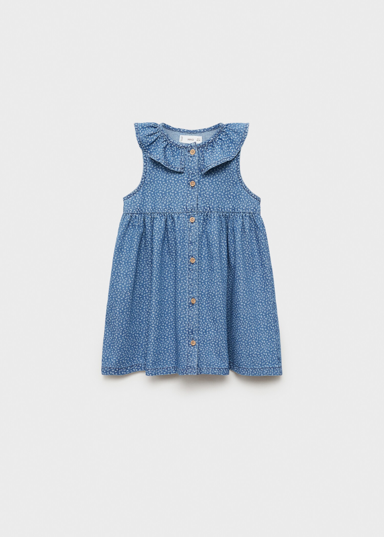 Denim dress with babydoll neckline - Article without model