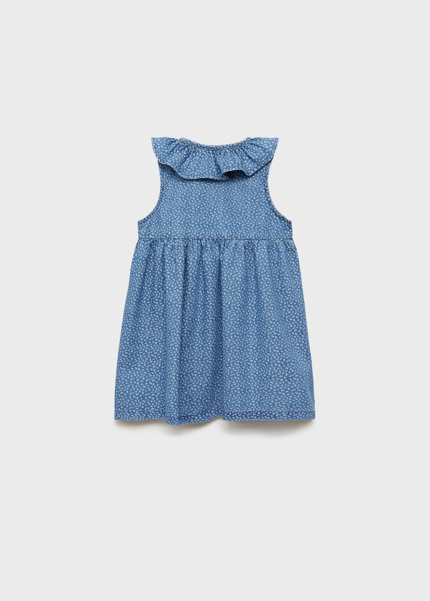 Denim dress with babydoll neckline - Reverse of the article