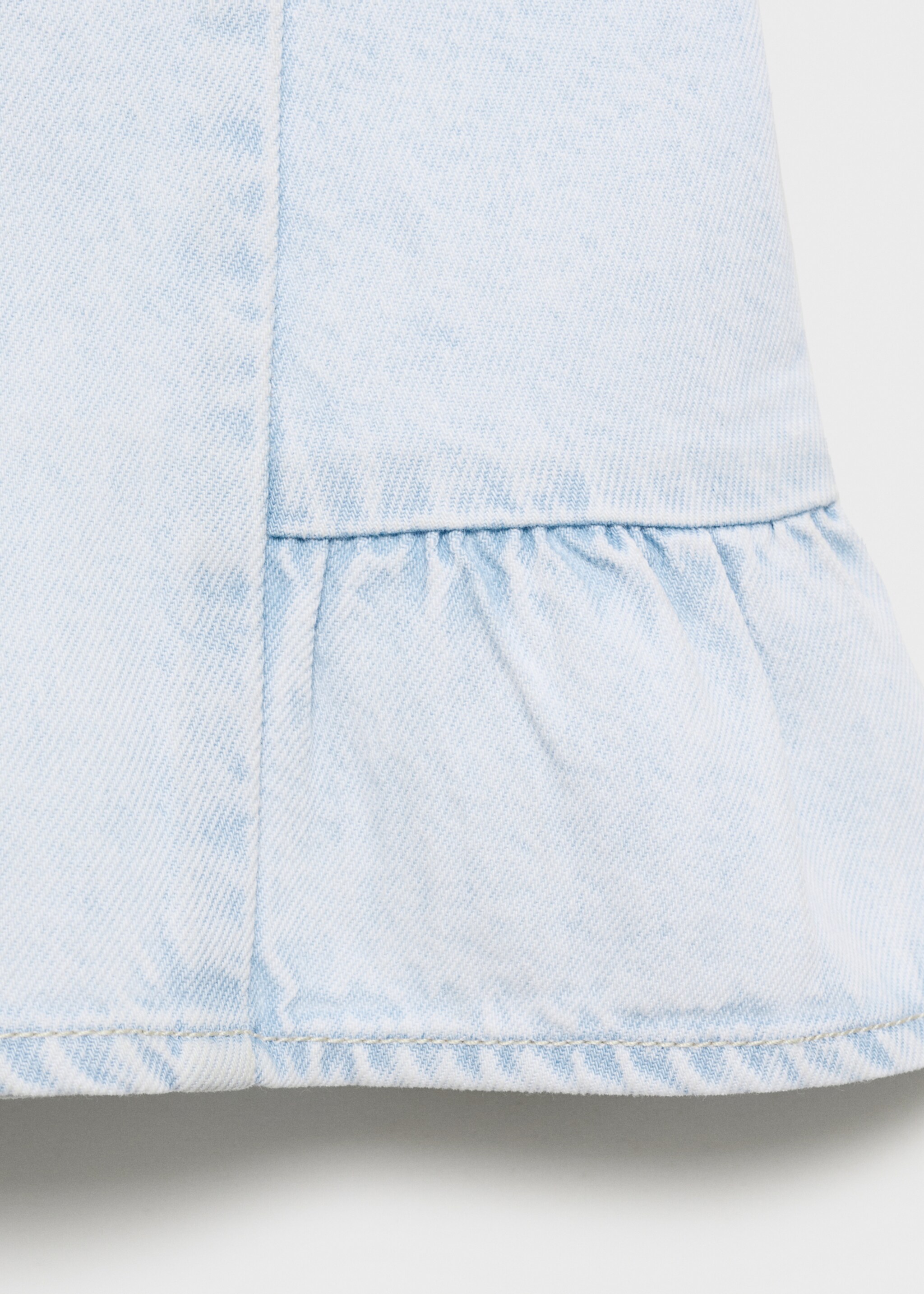Frilled denim shirt - Details of the article 0, Light Blue. Ref: 87055943-00.