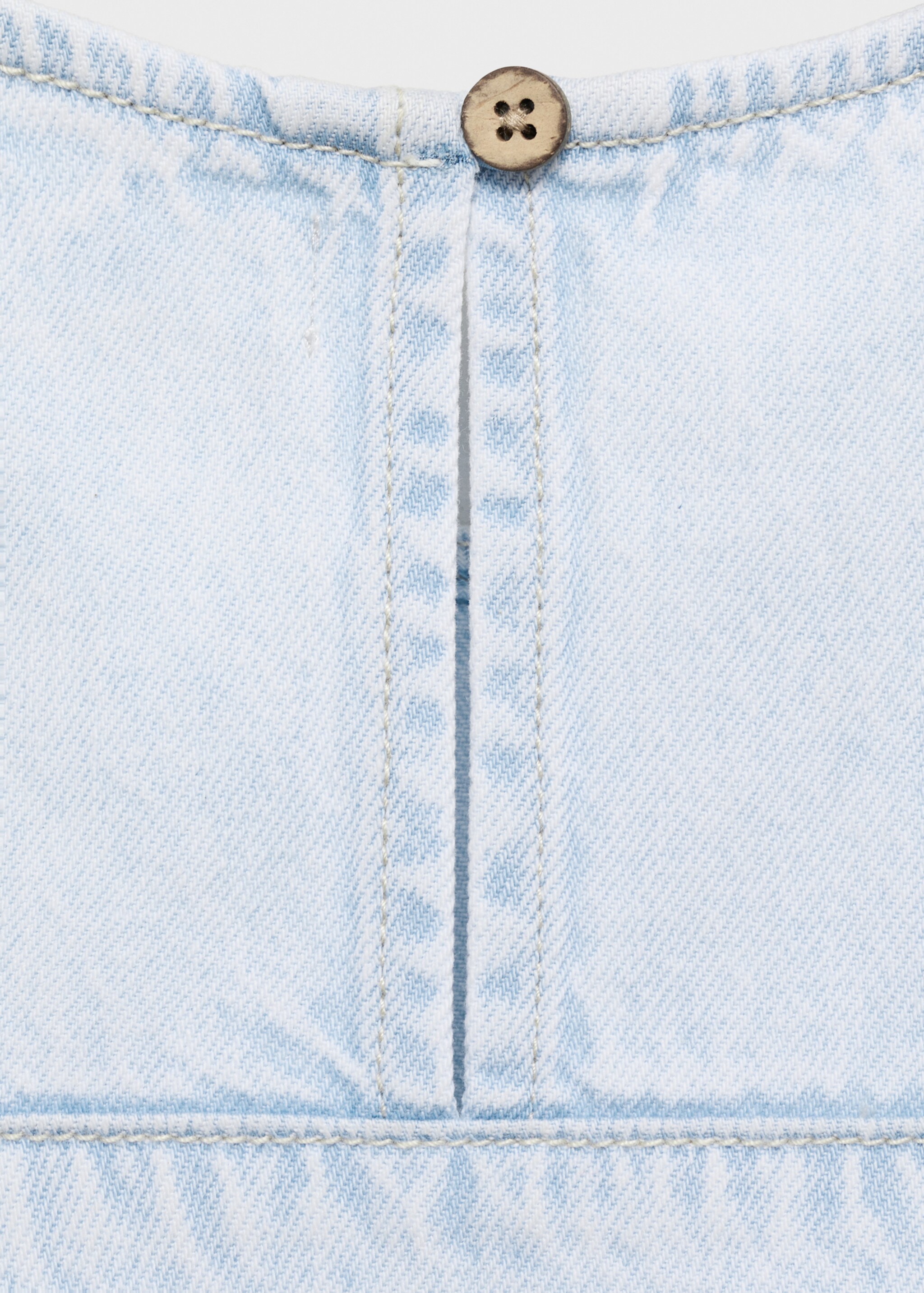 Frilled denim shirt - Details of the article 8, Light Blue. Ref: 87055943-00.