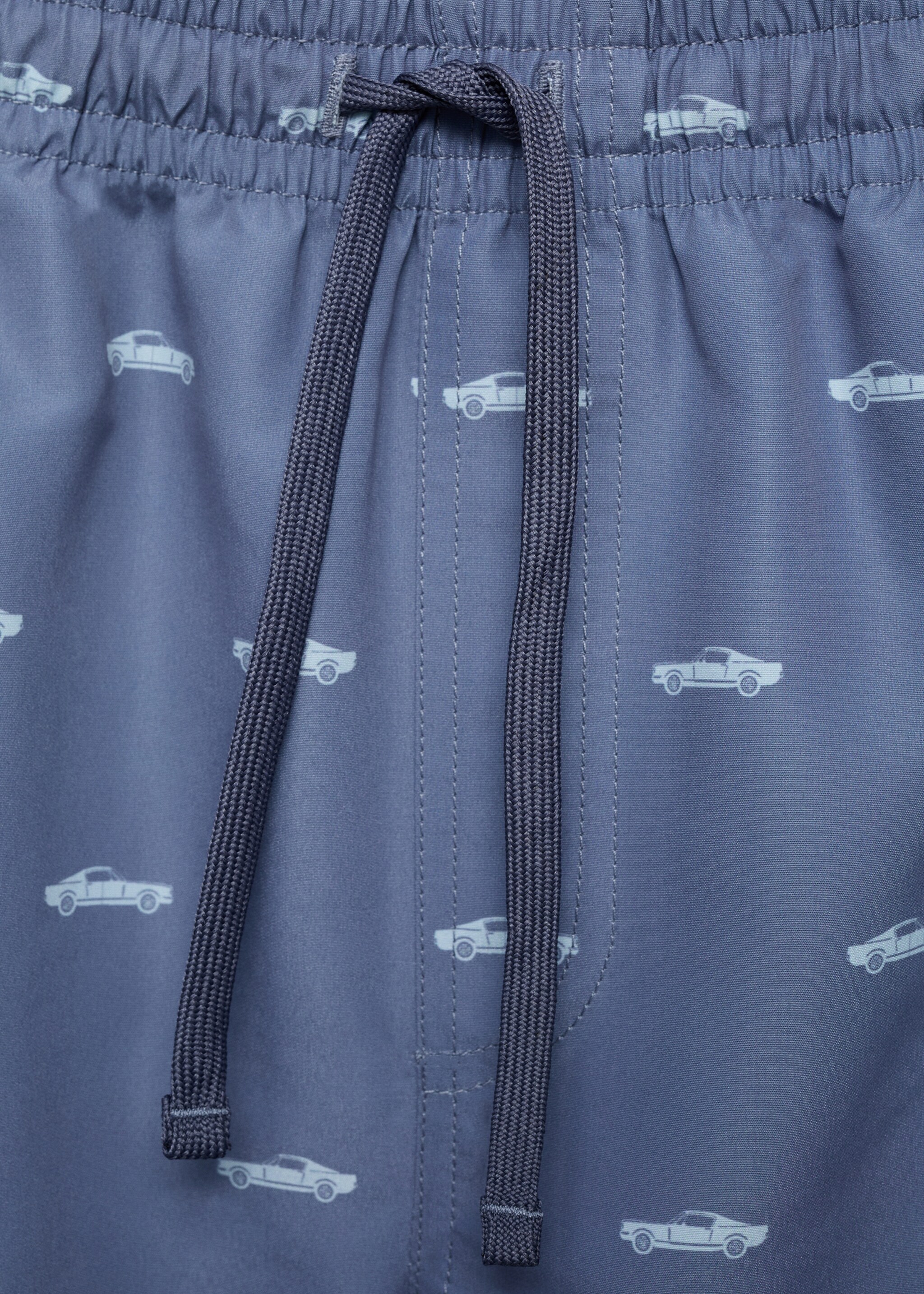Printed swimsuit with drawstring - Details of the article 8, Pastel Green. Ref: 87055952-00.