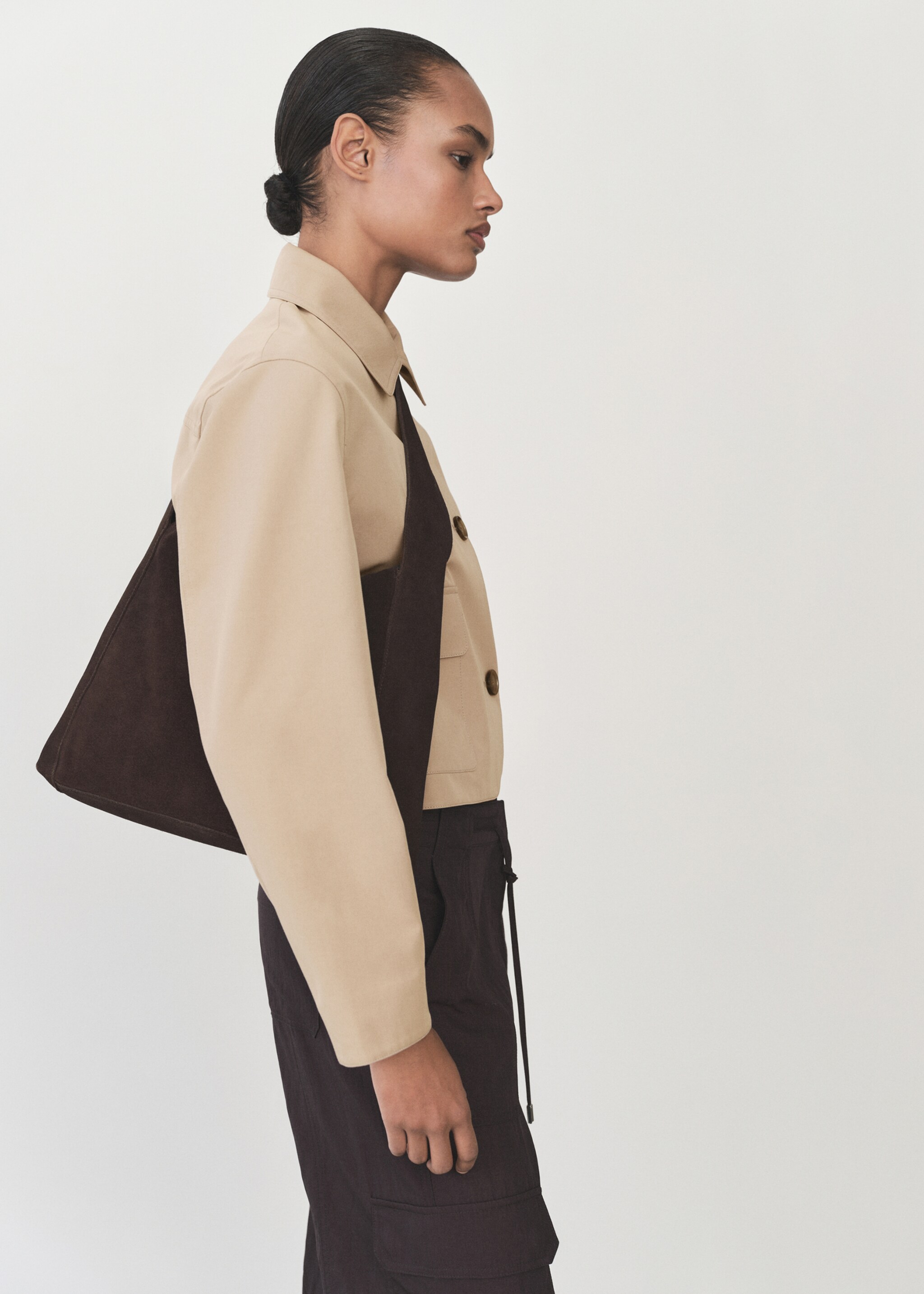 Veste en coton poches - Plan moyen, Kaki. Ref: 87055953-00.