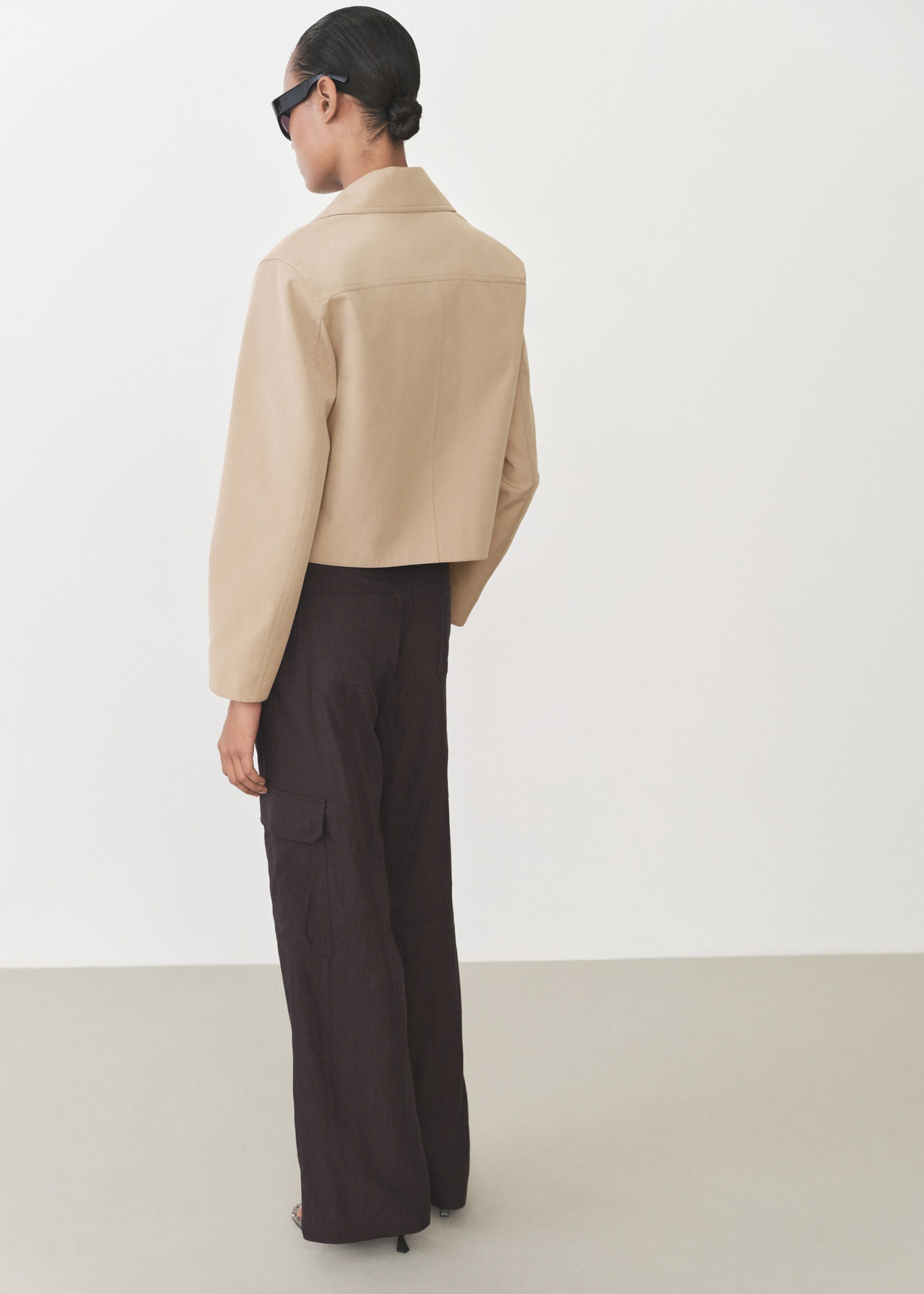 Veste en coton poches - Verso de l’article, Kaki. Ref: 87055953-00.