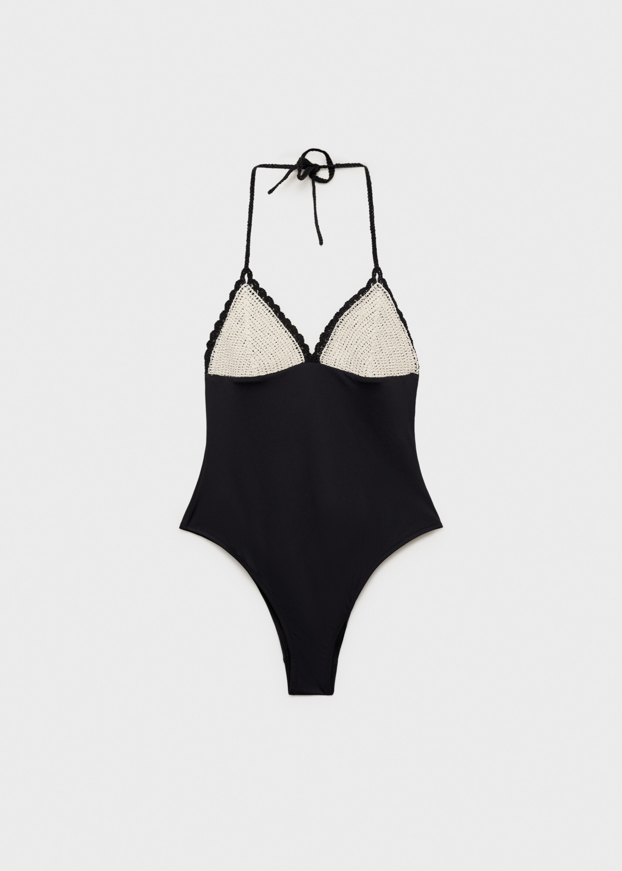 Maillot de bain tissu combiné ornement en crochet - Article sans modèle, Noir. Ref: 87055955-00.