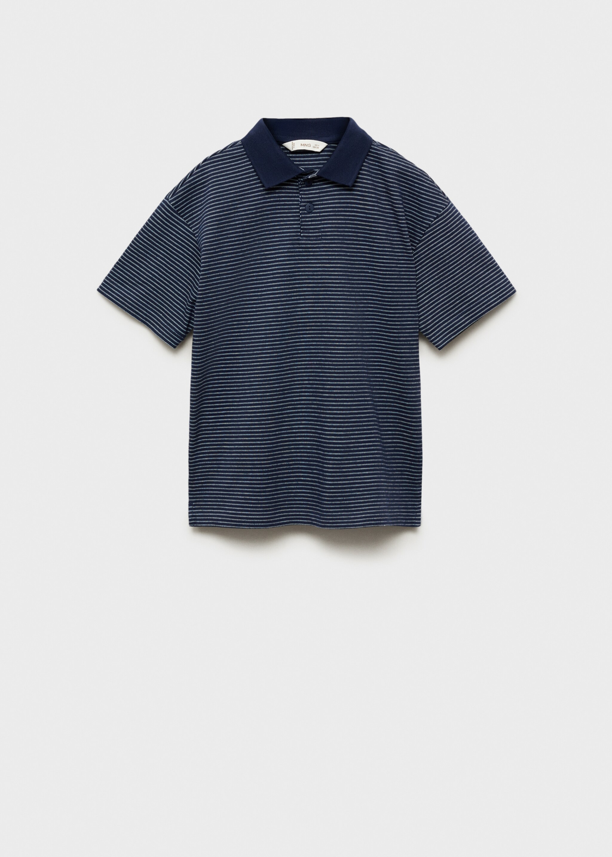 Striped cotton polo shirt - Article without model, Dark Navy. Ref: 87055960-00.