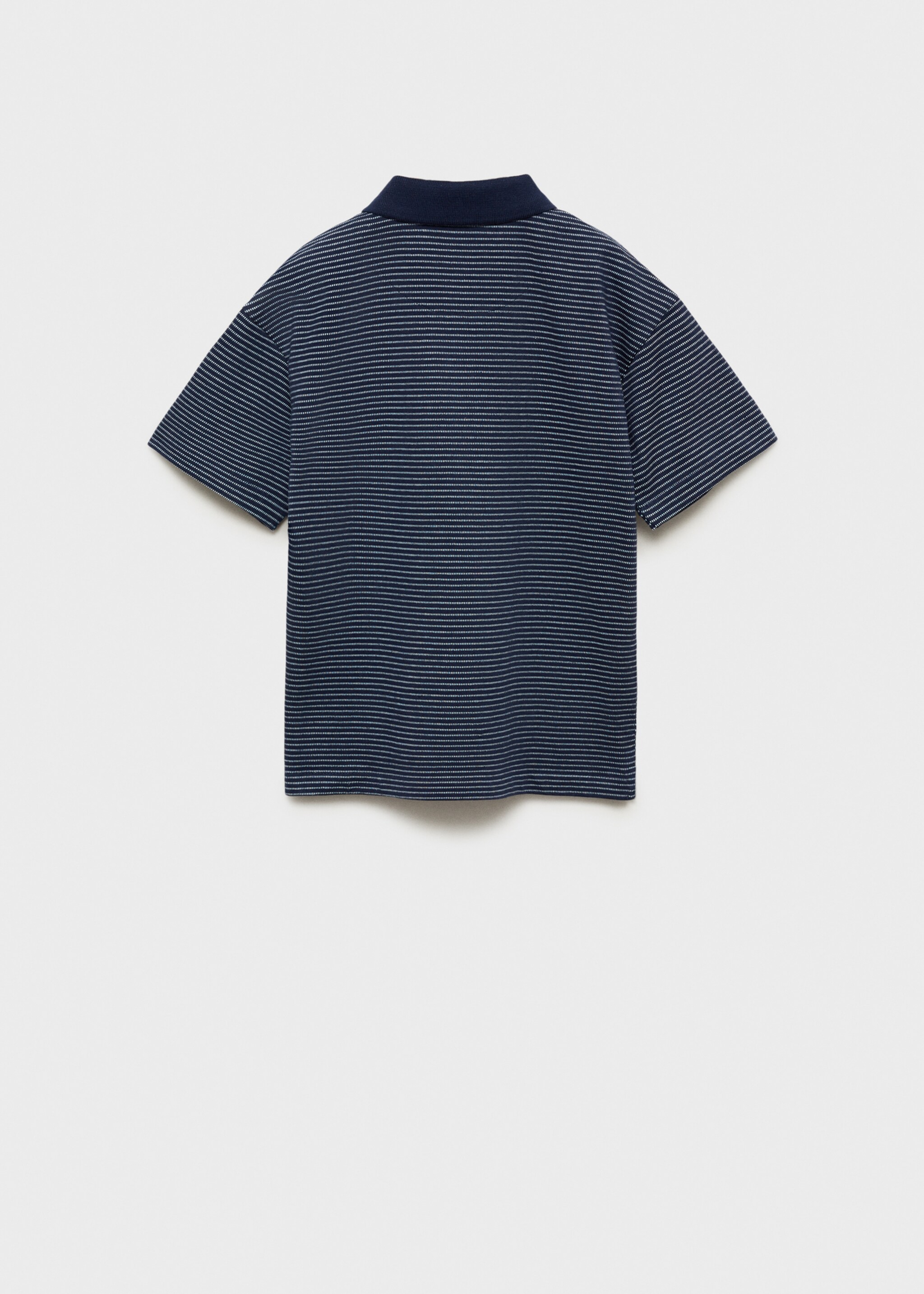Striped cotton polo shirt - Reverse of the article, Dark Navy. Ref: 87055960-00.