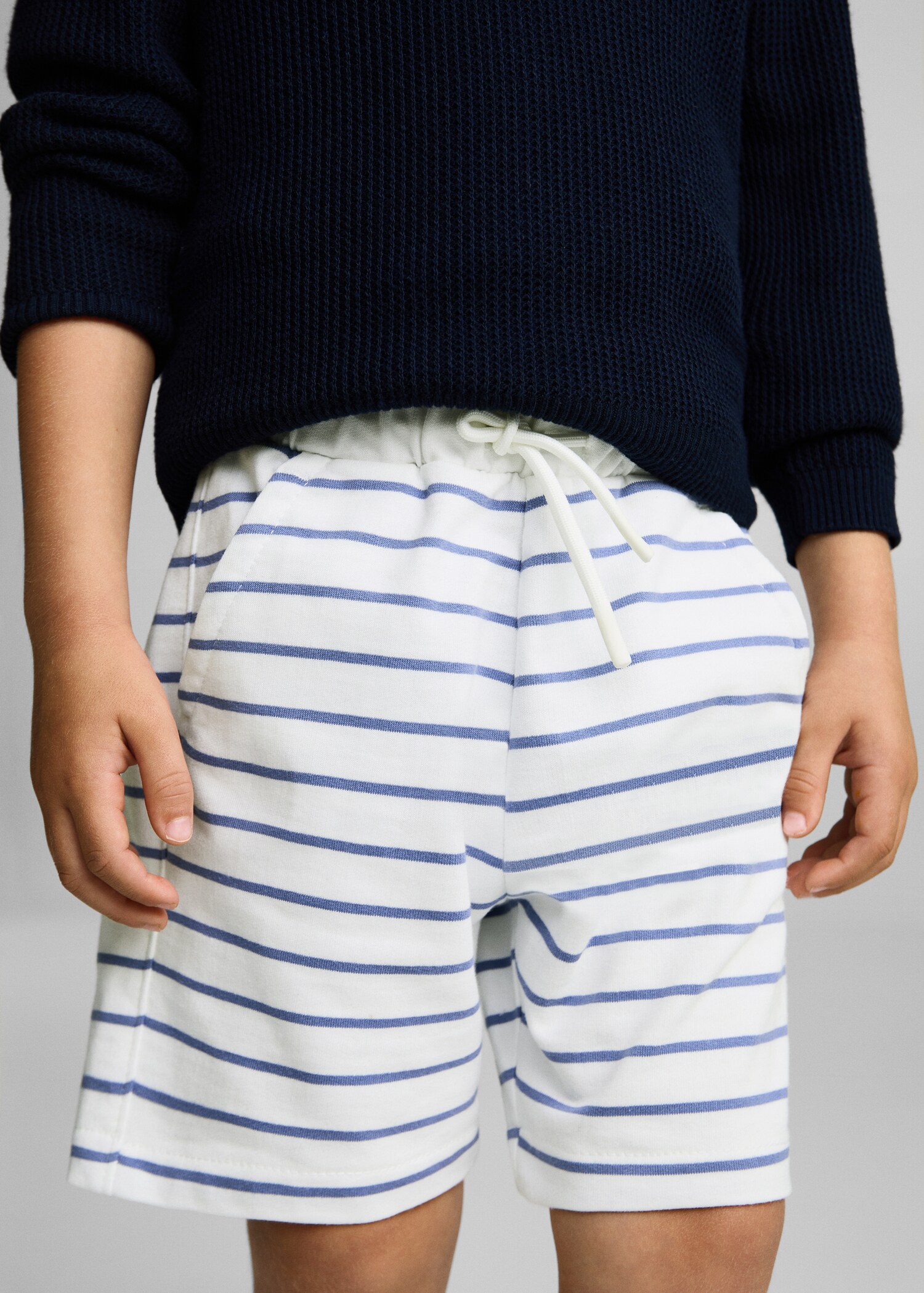 Striped cotton Bermuda shorts - Medium plane