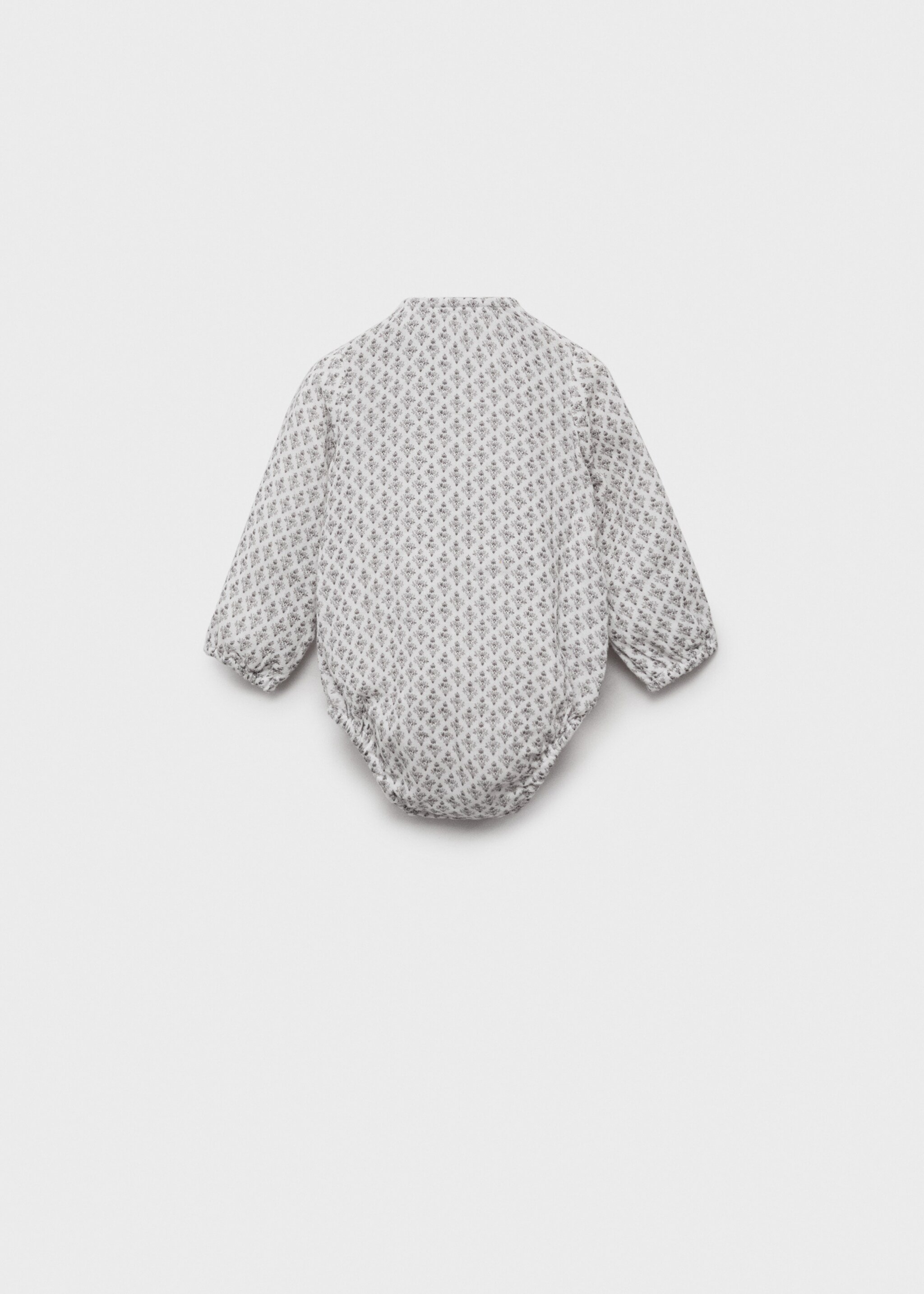 Printed crossover romper suit - Reverse of the article, Grey. Ref: 87055966-00.