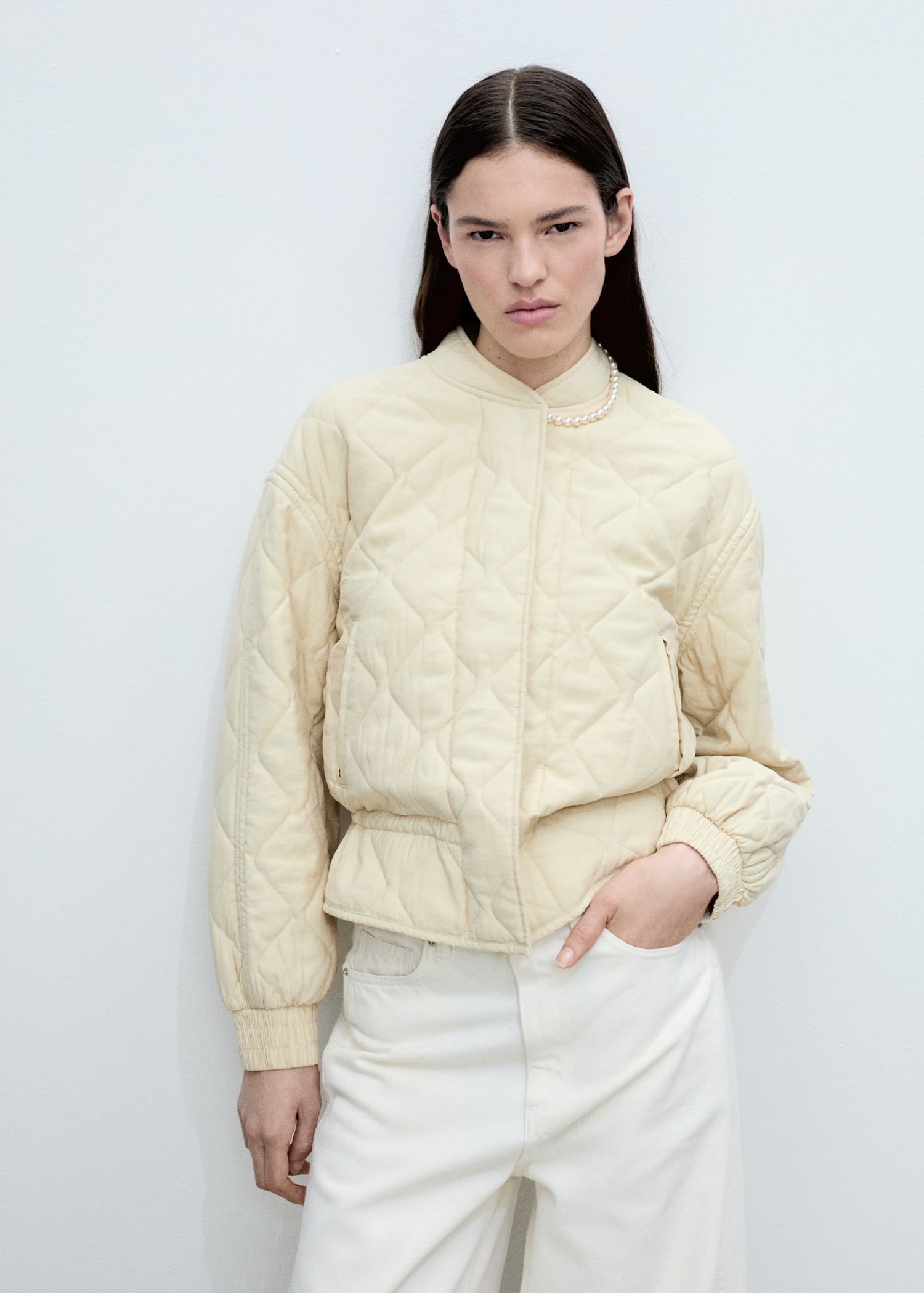 Quilted bomber jacket - Details of the article 1