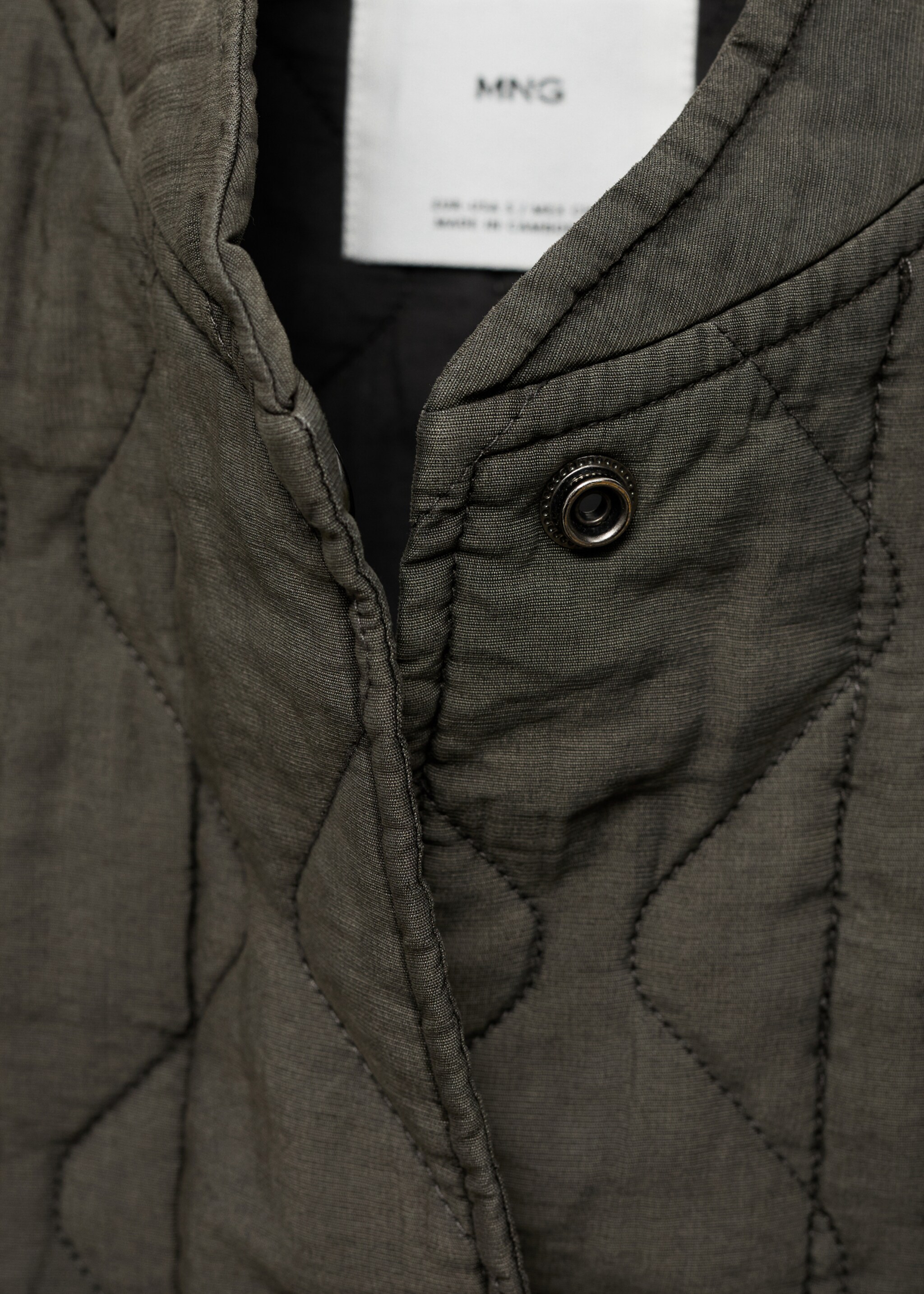 Quilted bomber jacket - Details of the article 8, Grey. Ref: 87055968-00.