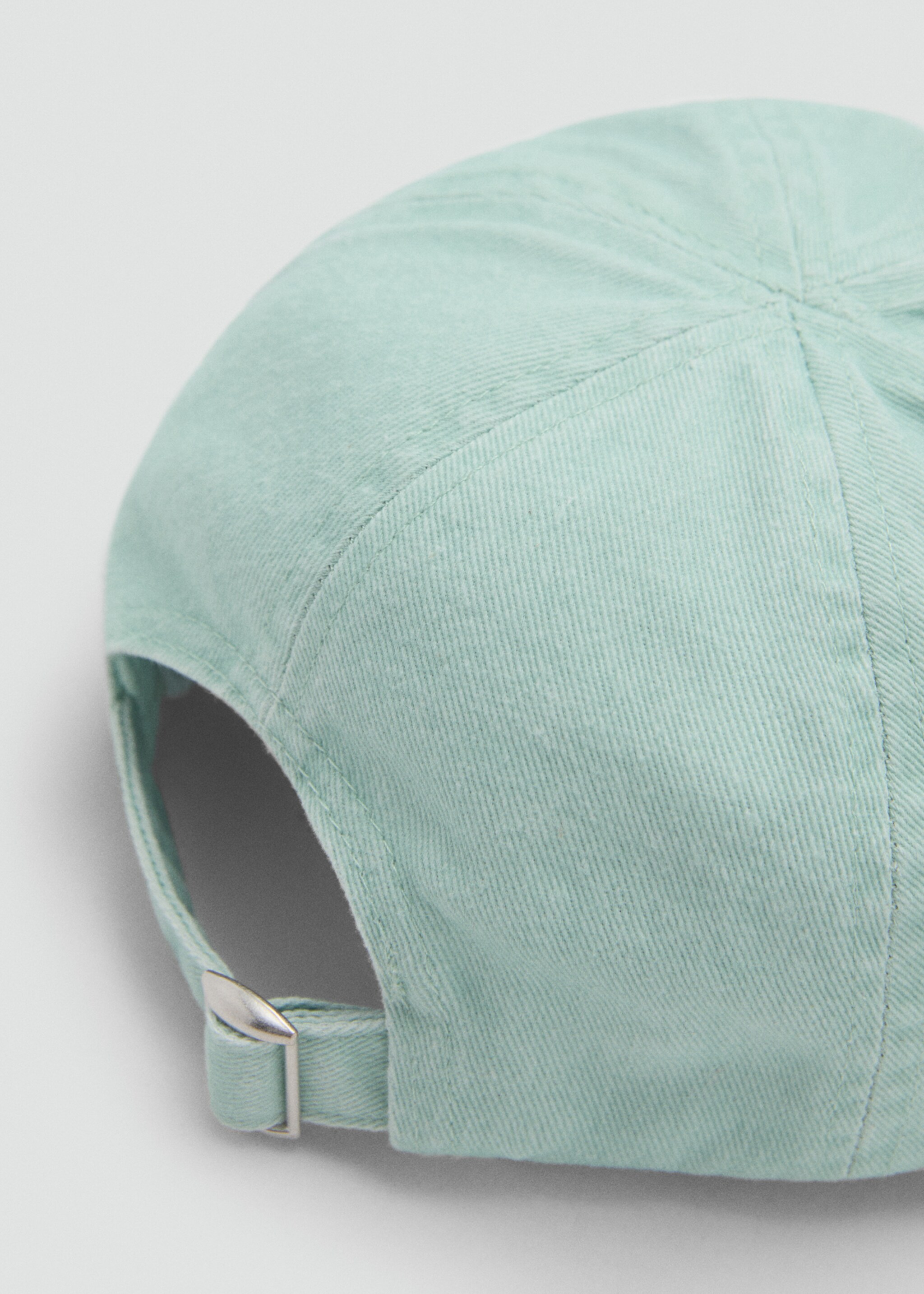 Cap with embroidered visor - Details of the article 1, Aqua Green. Ref: 87055973-00.