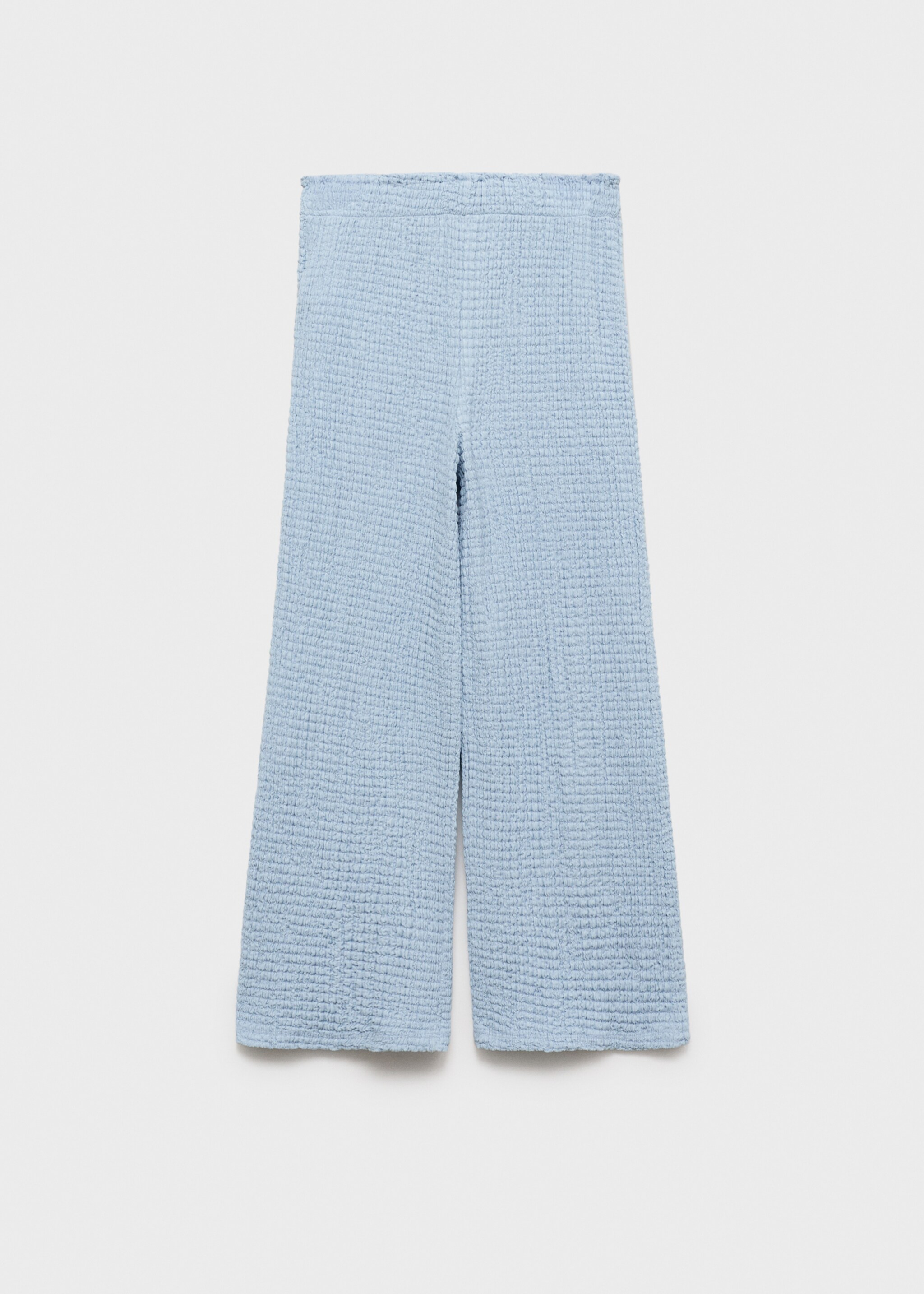 Textured culotte trousers - Article without model, Sky Blue. Ref: 87055976-00.