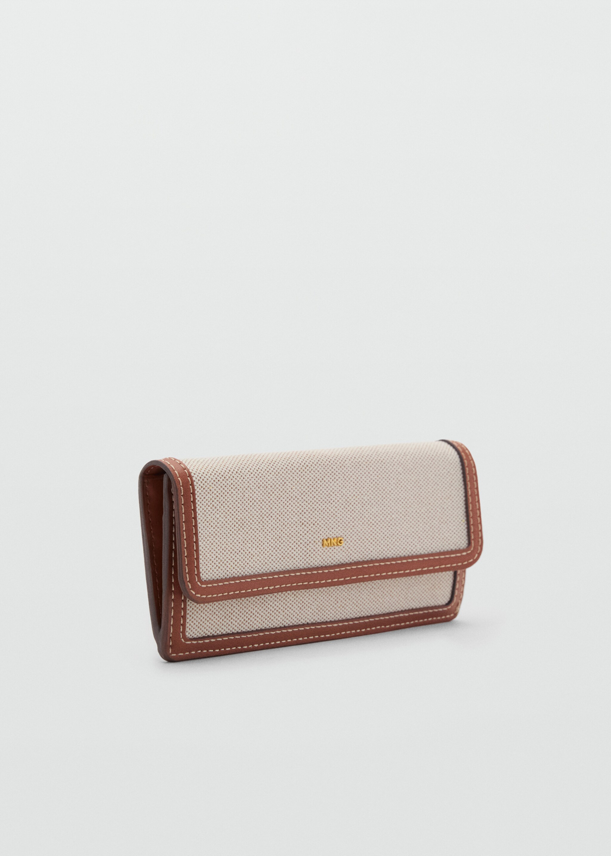 Billetera rectangular canvas contraste - Plano medio, Cuero. Ref: 87055978-00.