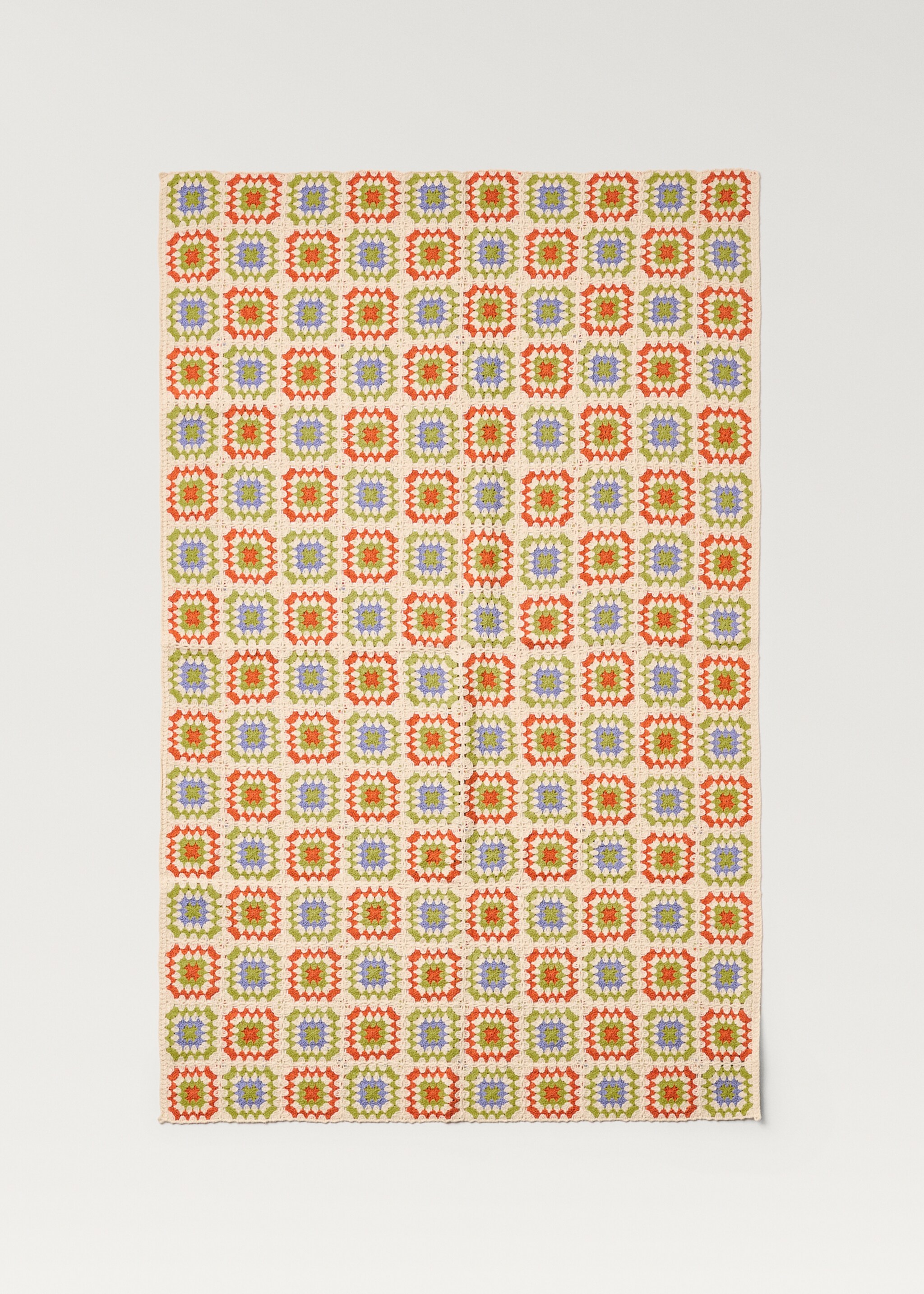 Children's multi-coloured crochet blanket - Details of the article 3, Lilac. Ref: 87055981-00.