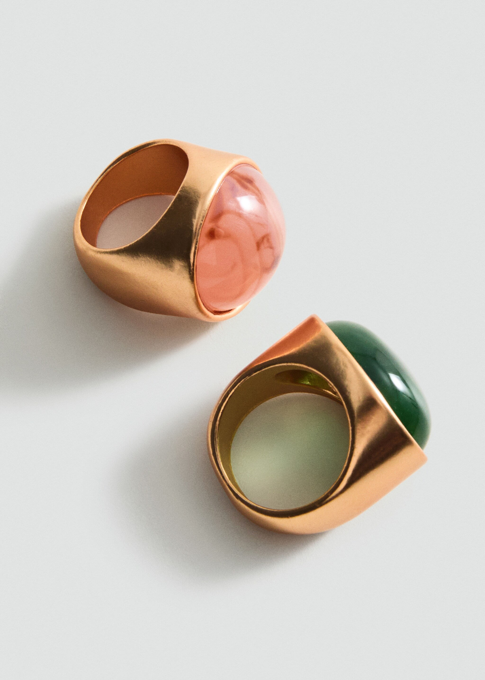 Set of 2 combined resin rings - Medium plane, Gold. Ref: 87055982-00.