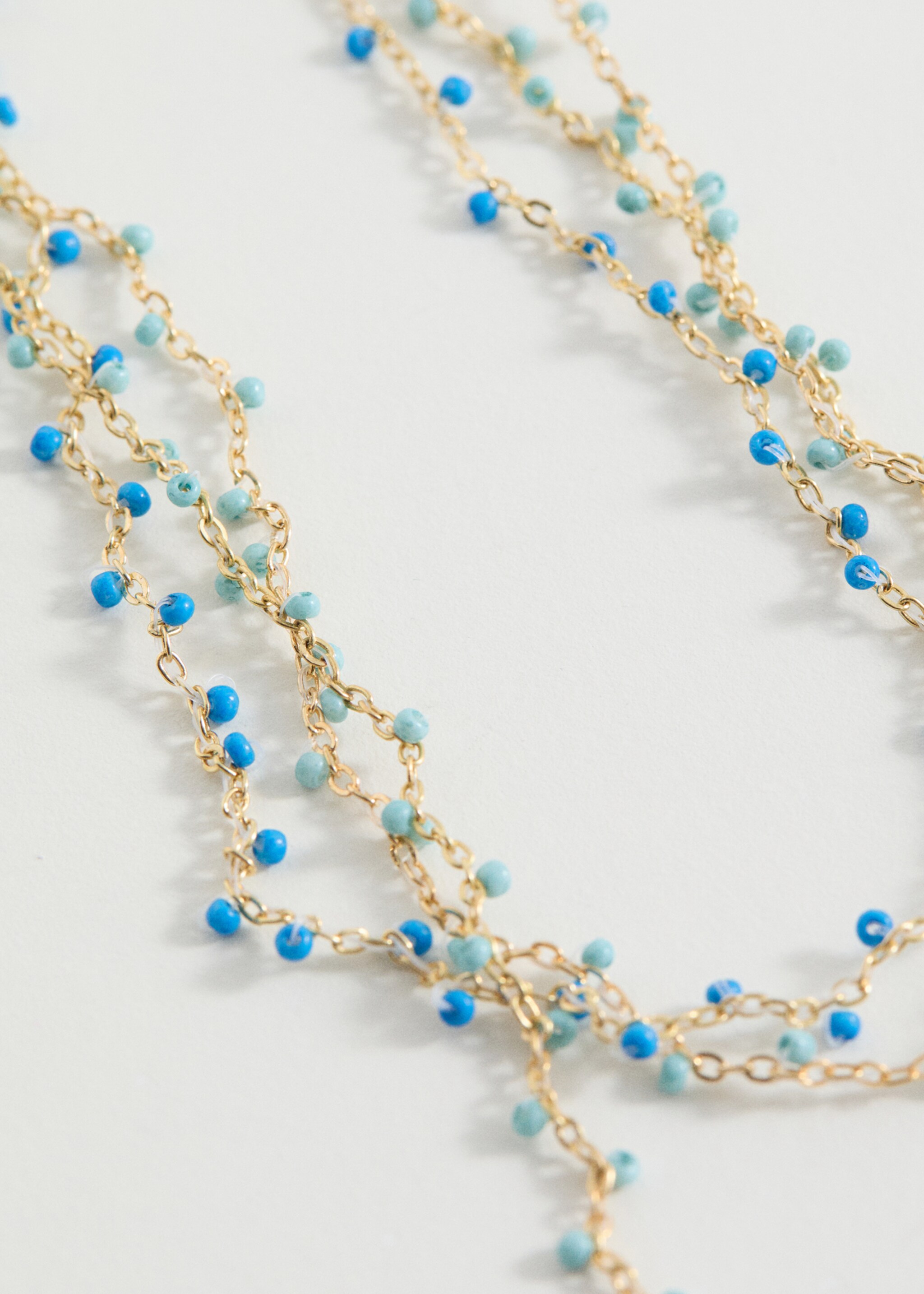 Dreireihige Kette mit Anhängern - Mittlere Ansicht, Blau. Ref: 87055983-00.