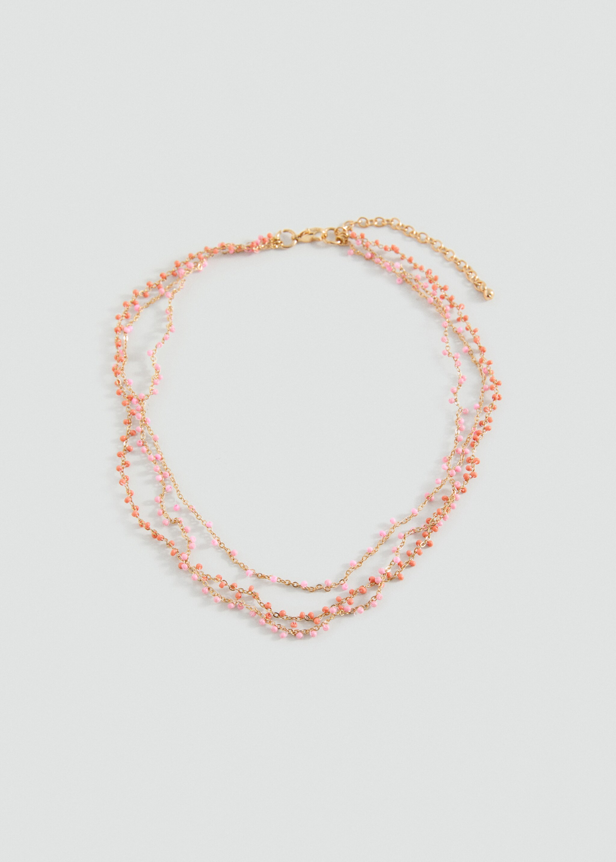 Dreireihige Kette mit Anhängern - Artikel ohne Model, Erdbeerrot. Ref: 87055983-00.