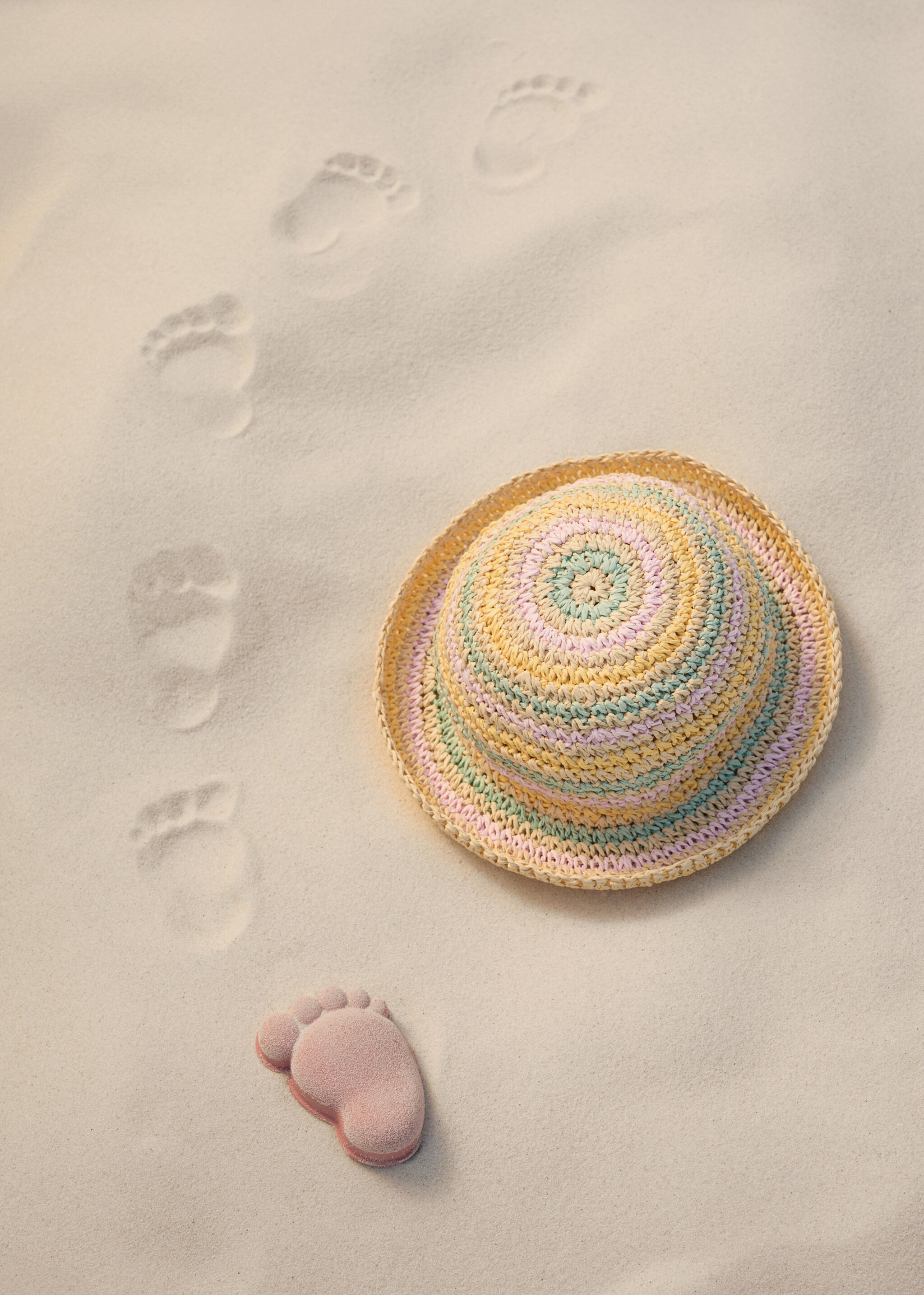 Kombinierter Naturfaser-Hut - Detail des Artikels 5, Rosa. Ref: 87056342-00.