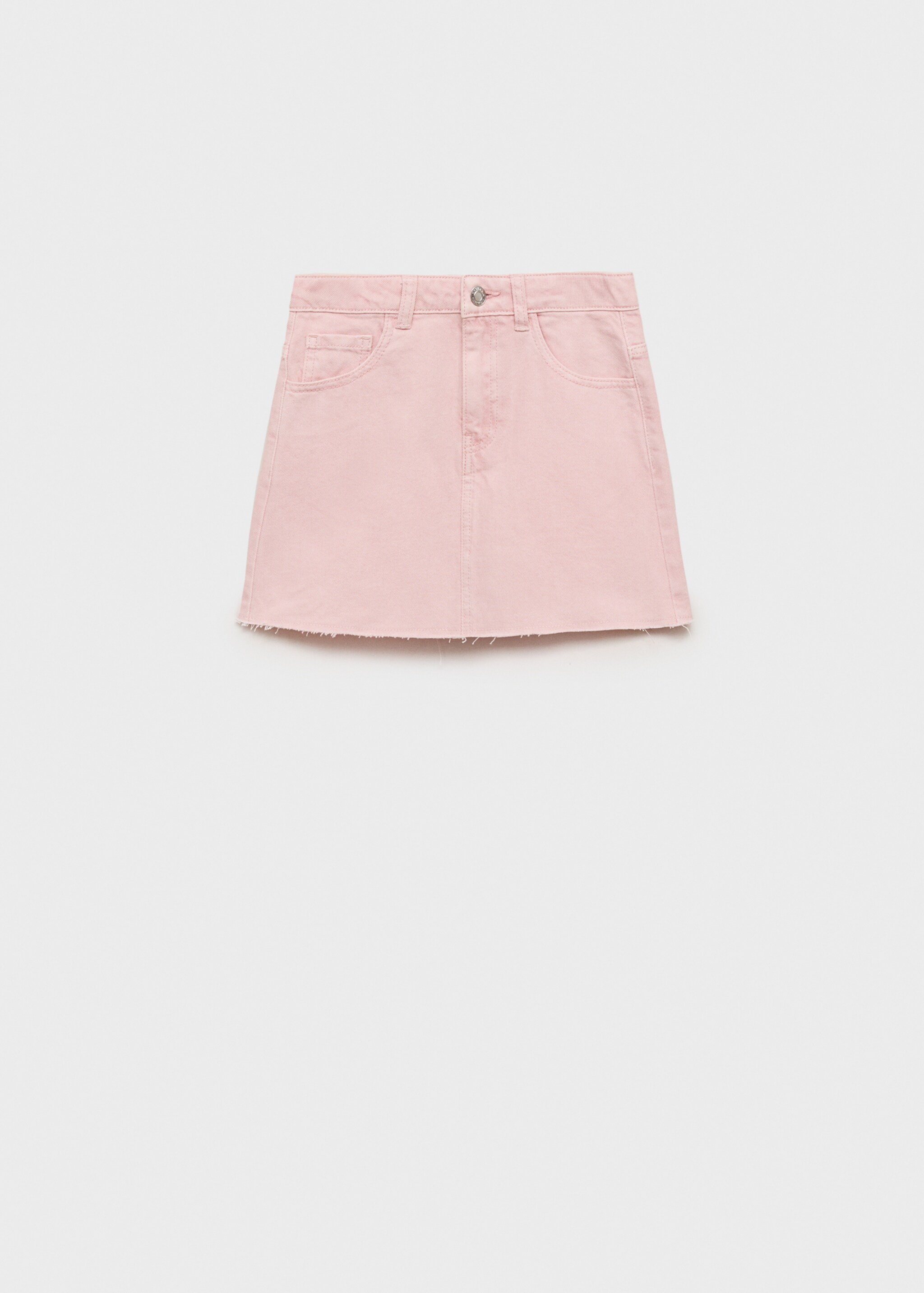 Denim skirt with frayed hem - Article without model, Pink. Ref: 87056345-00.