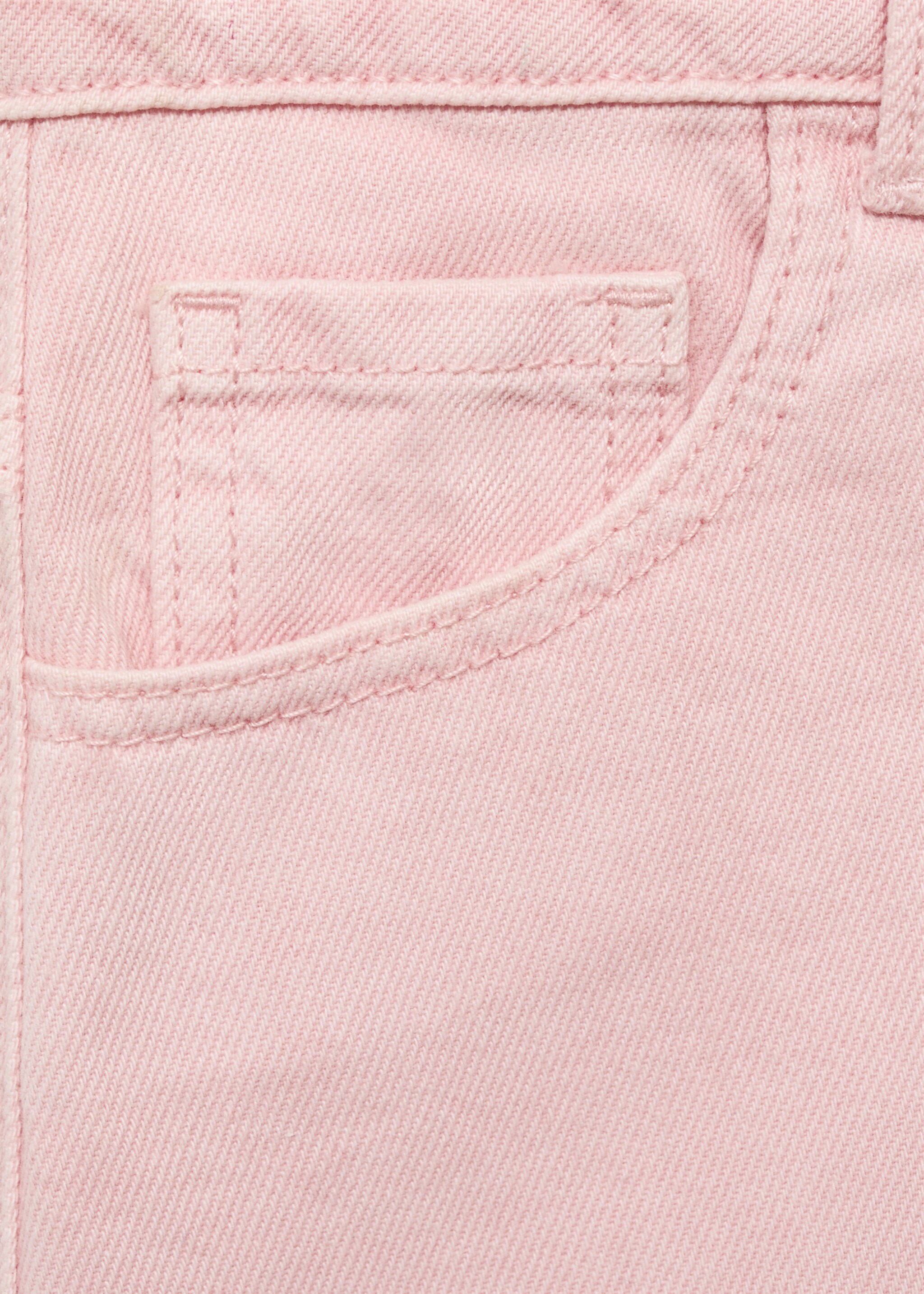 Denim skirt with frayed hem - Details of the article 0, Pink. Ref: 87056345-00.