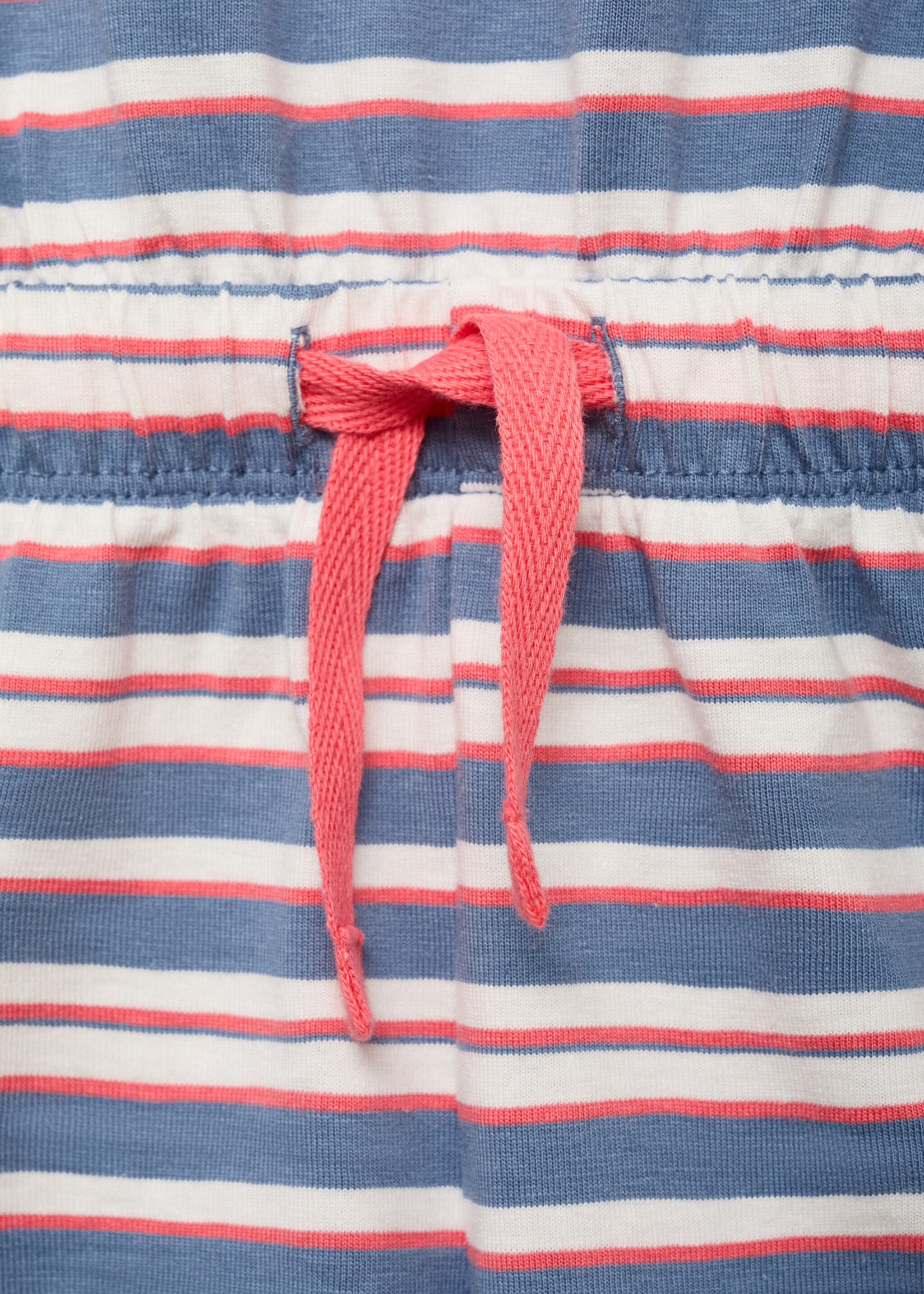 Kurzer Baumwoll-Jumpsuit mit Streifenmuster - Detail des Artikels 8, Dunkles Marineblau. Ref: 87056351-00.