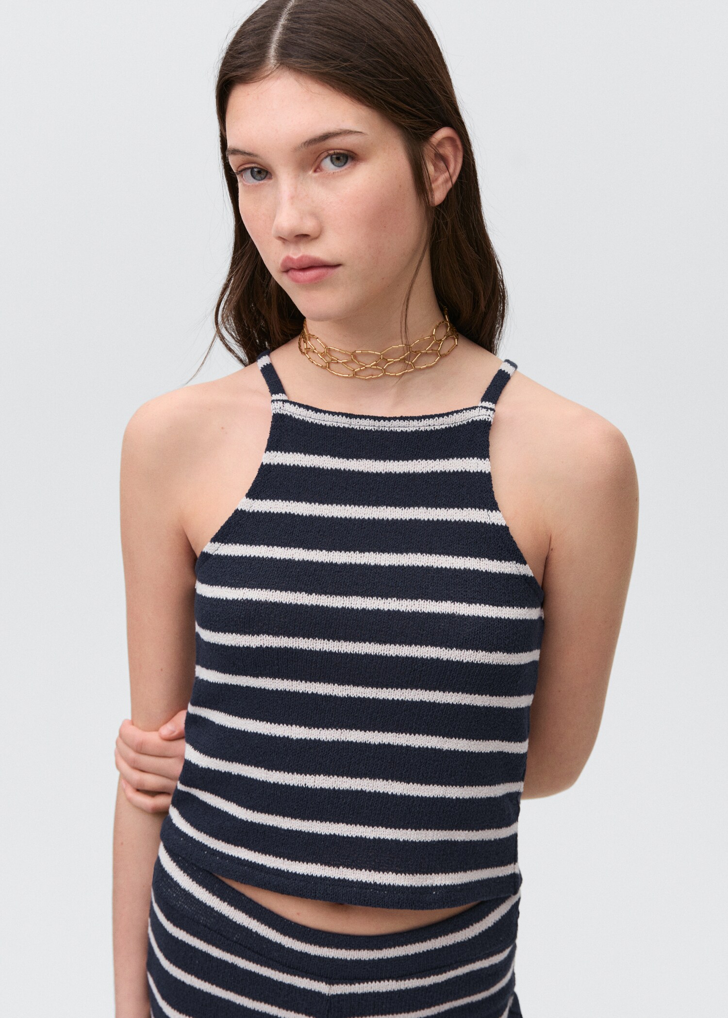 Top halter rayures - Plan moyen