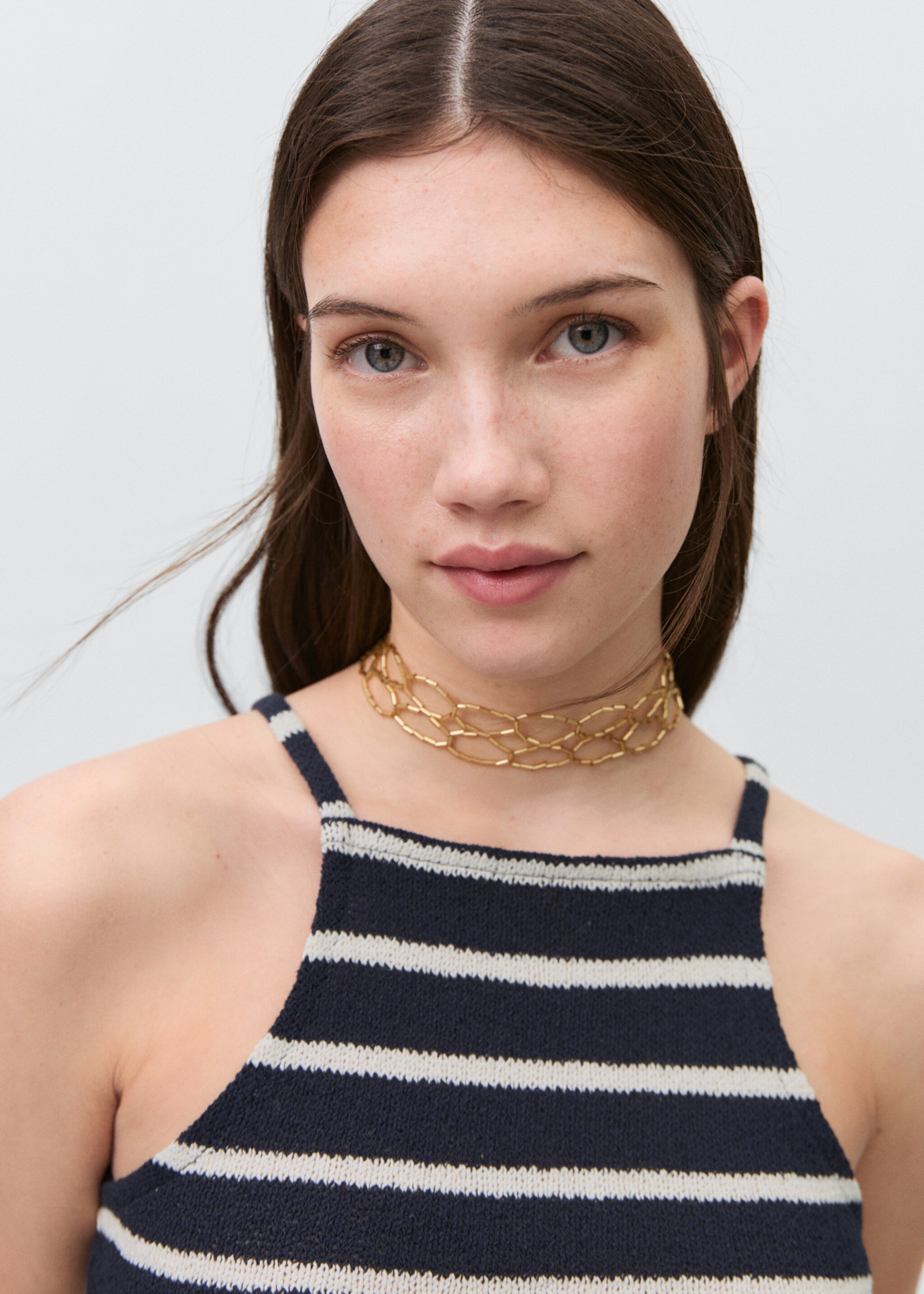 Top halter rayures - Détail de l'article 1, Bleu marine foncé. Ref: 87056353-00.