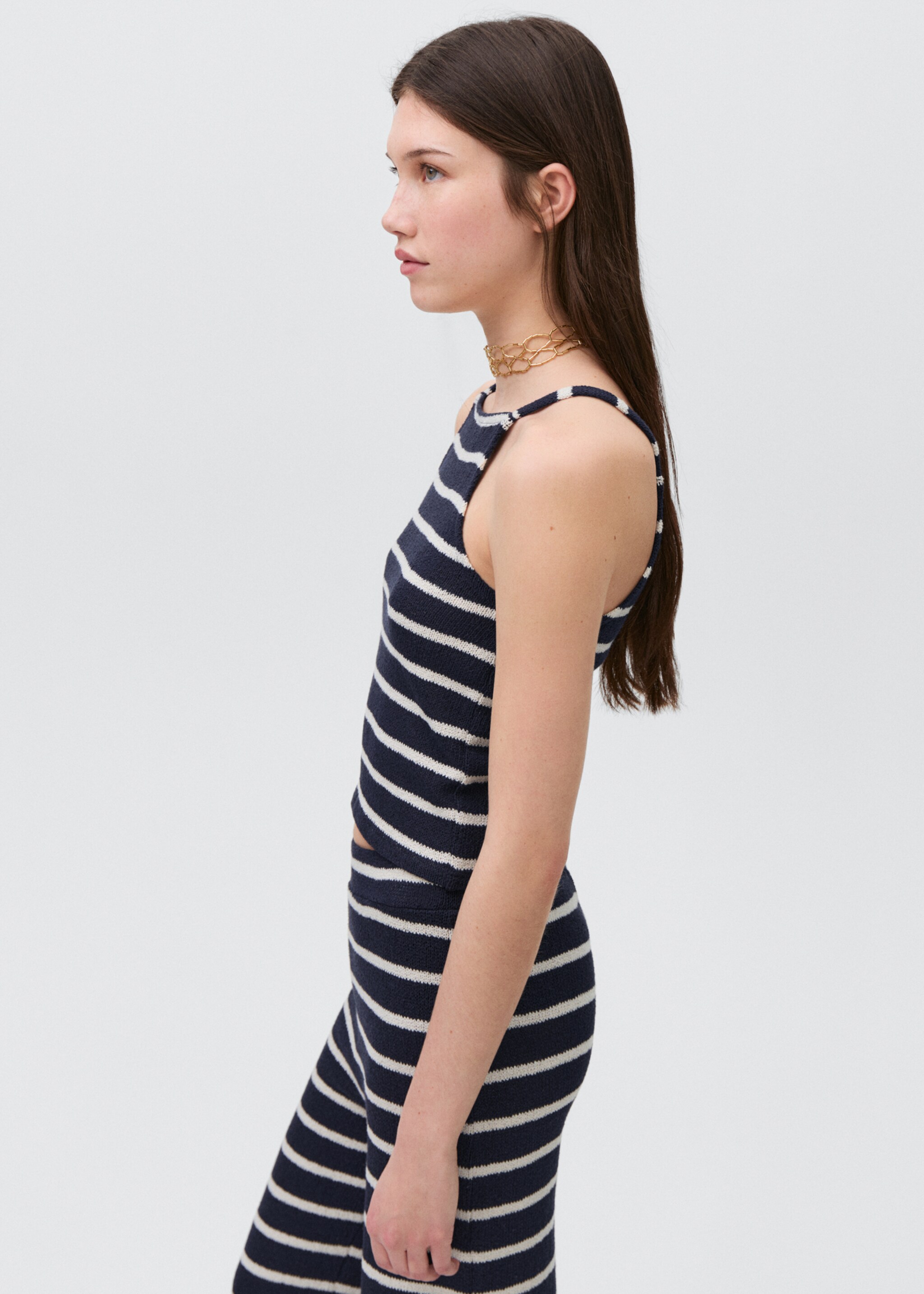 Top halter rayures - Détail de l'article 2, Bleu marine foncé. Ref: 87056353-00.