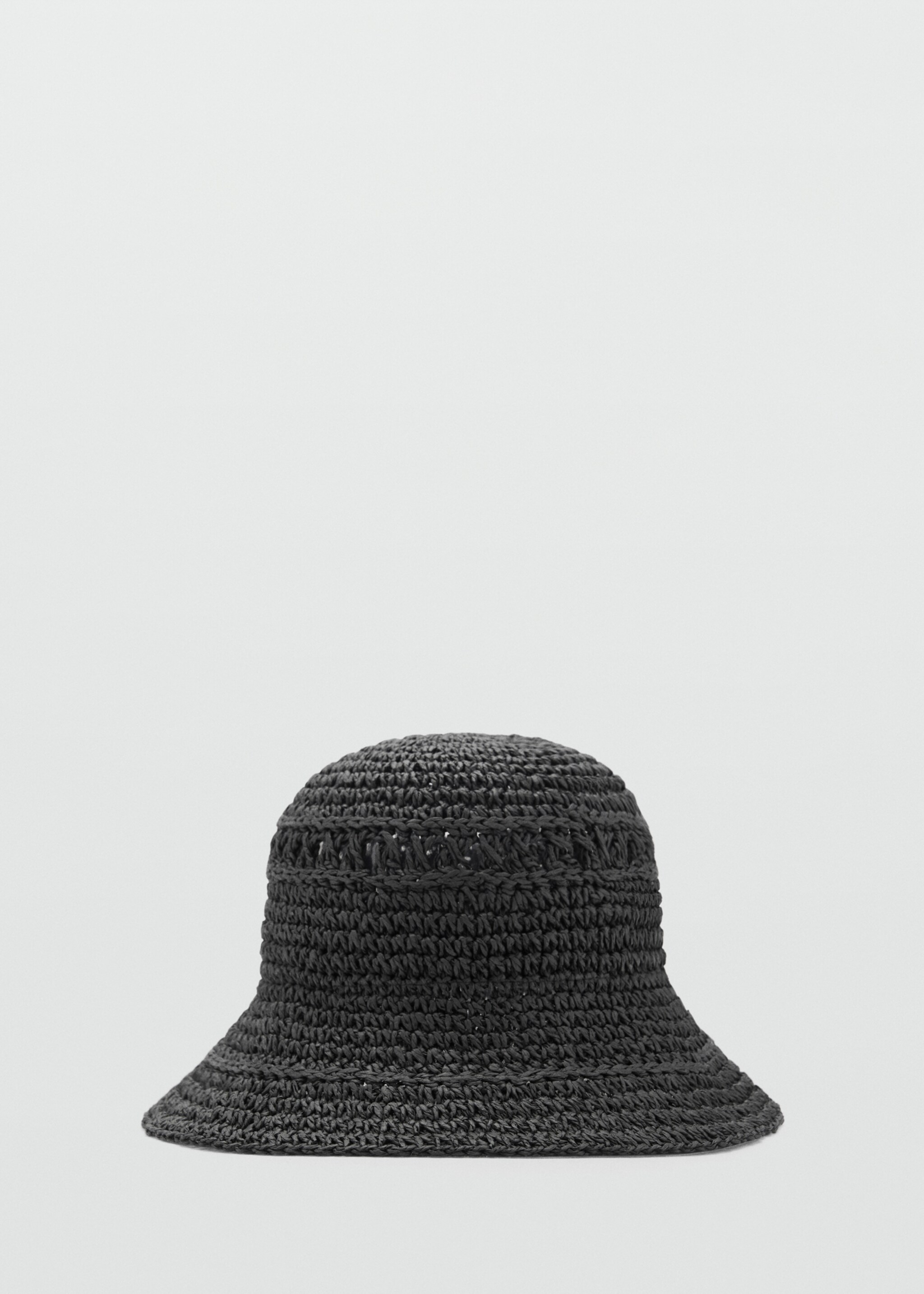 Straw bucket hat - Article without model, Black. Ref: 87056359-00.