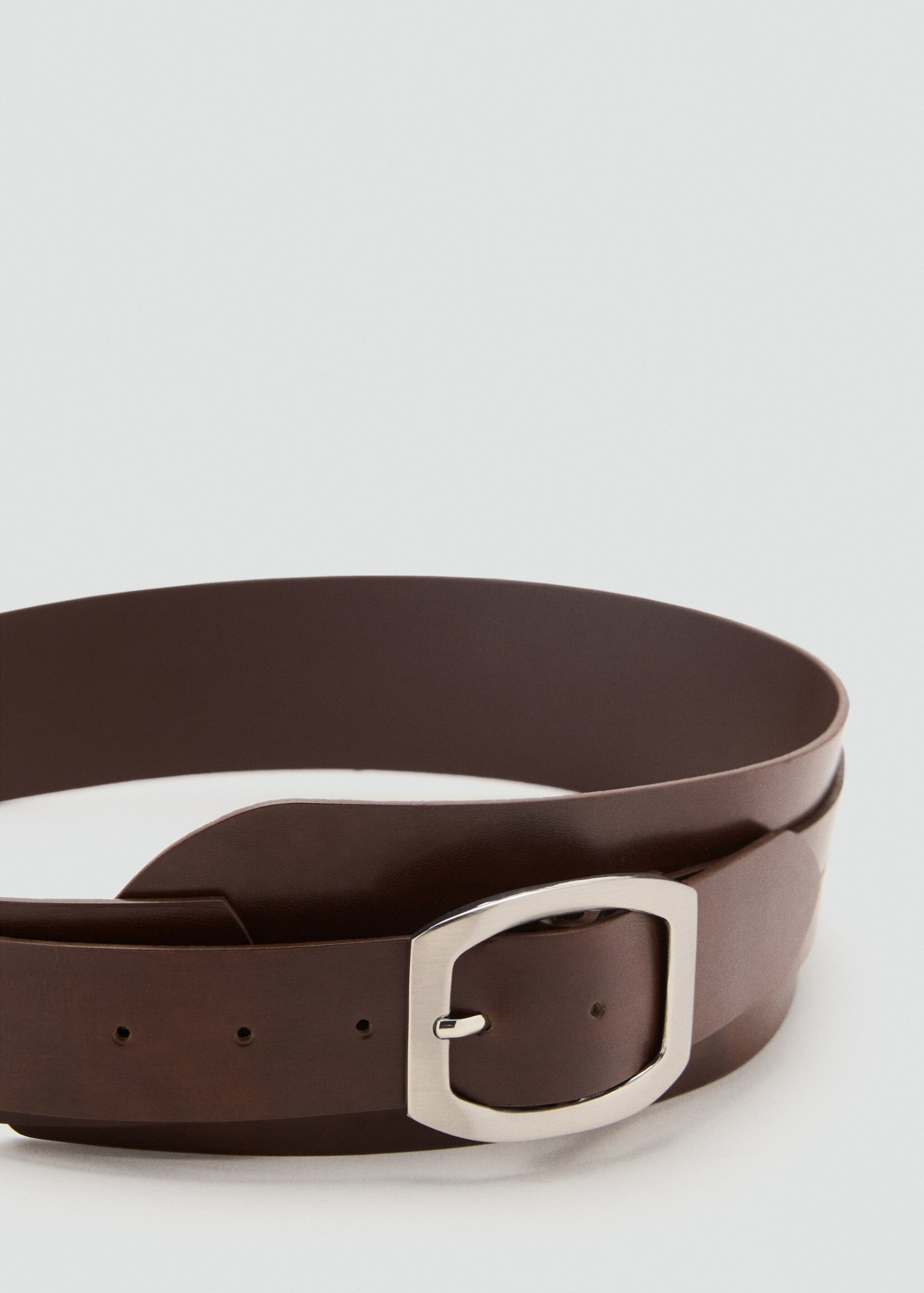 Leather obi belt - Medium plane, Chocolate. Ref: 87056361-00.