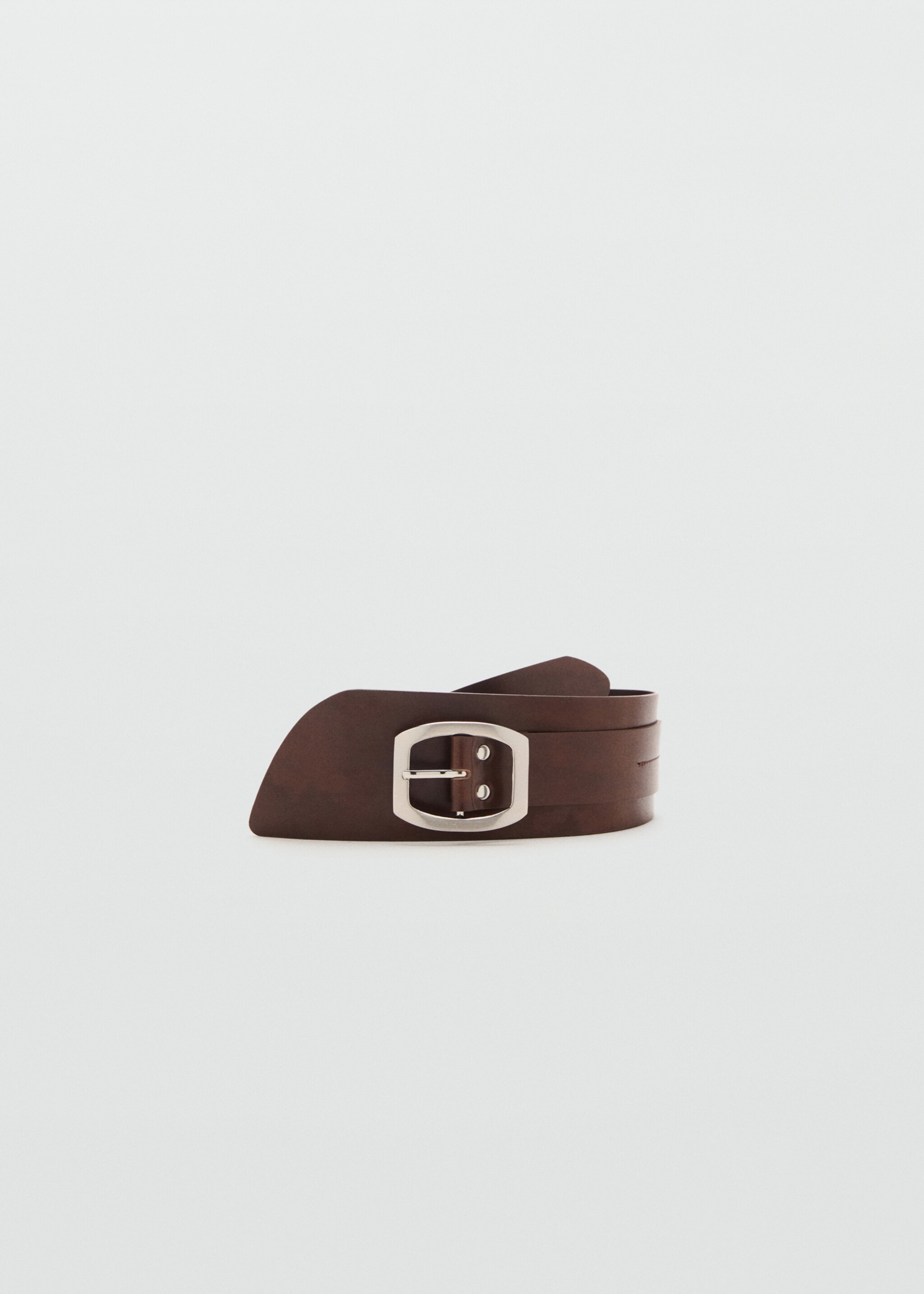 Leather obi belt - Article without model, Chocolate. Ref: 87056361-00.