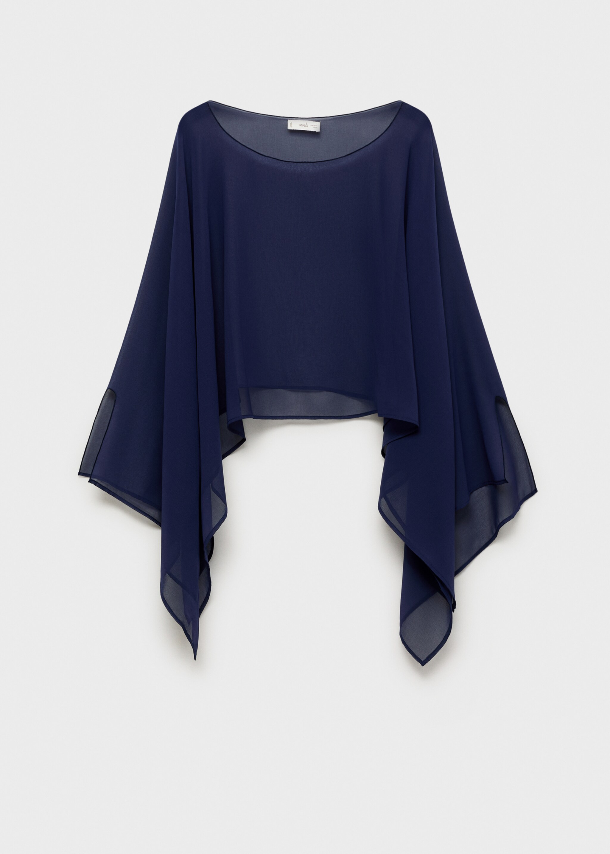 Chiffon layer top - Article without model, Night Blue. Ref: 87056366-00.