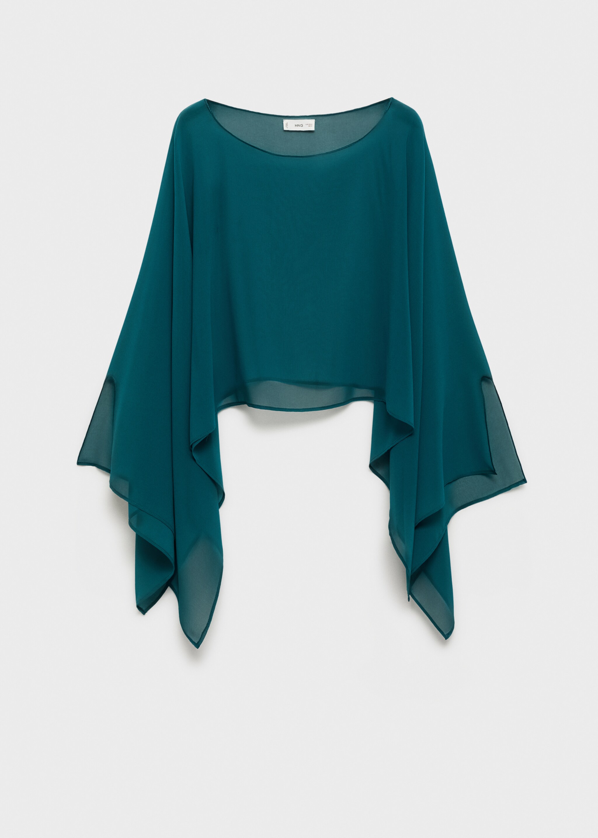 Top mit Chiffonlage - Artikel ohne Model, Petrolblau. Ref: 87056366-00.