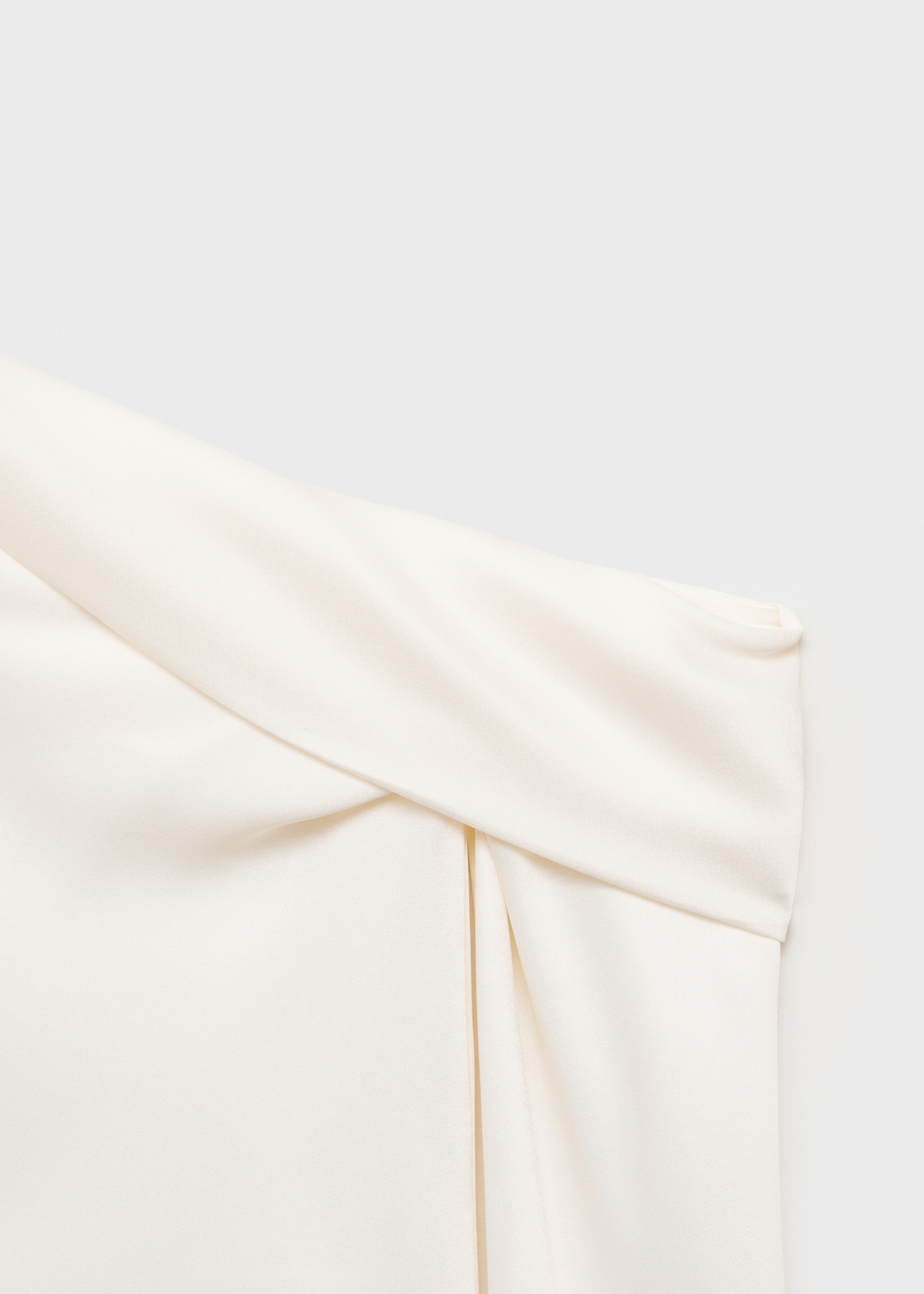Satin blouse with draped neck - Details of the article 0, Off White. Ref: 87056371-00.