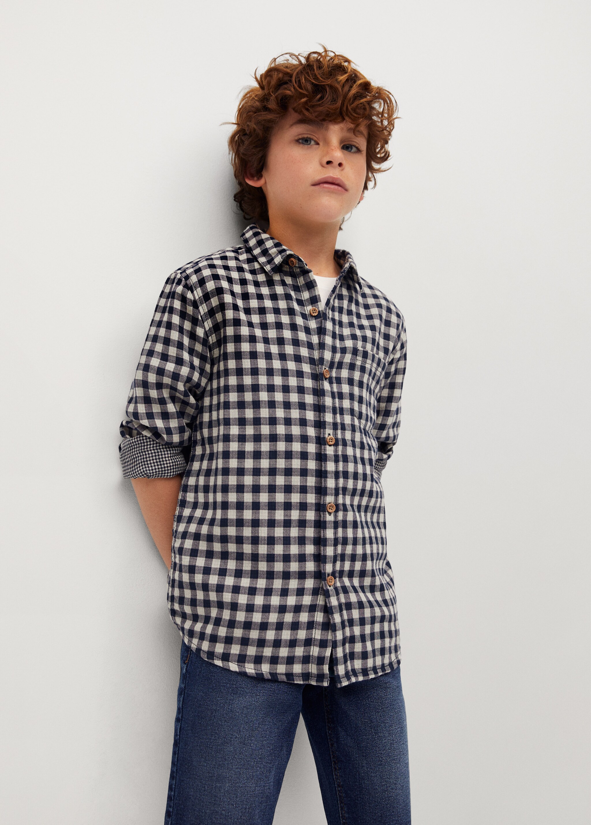 Check cotton shirt - Medium plane