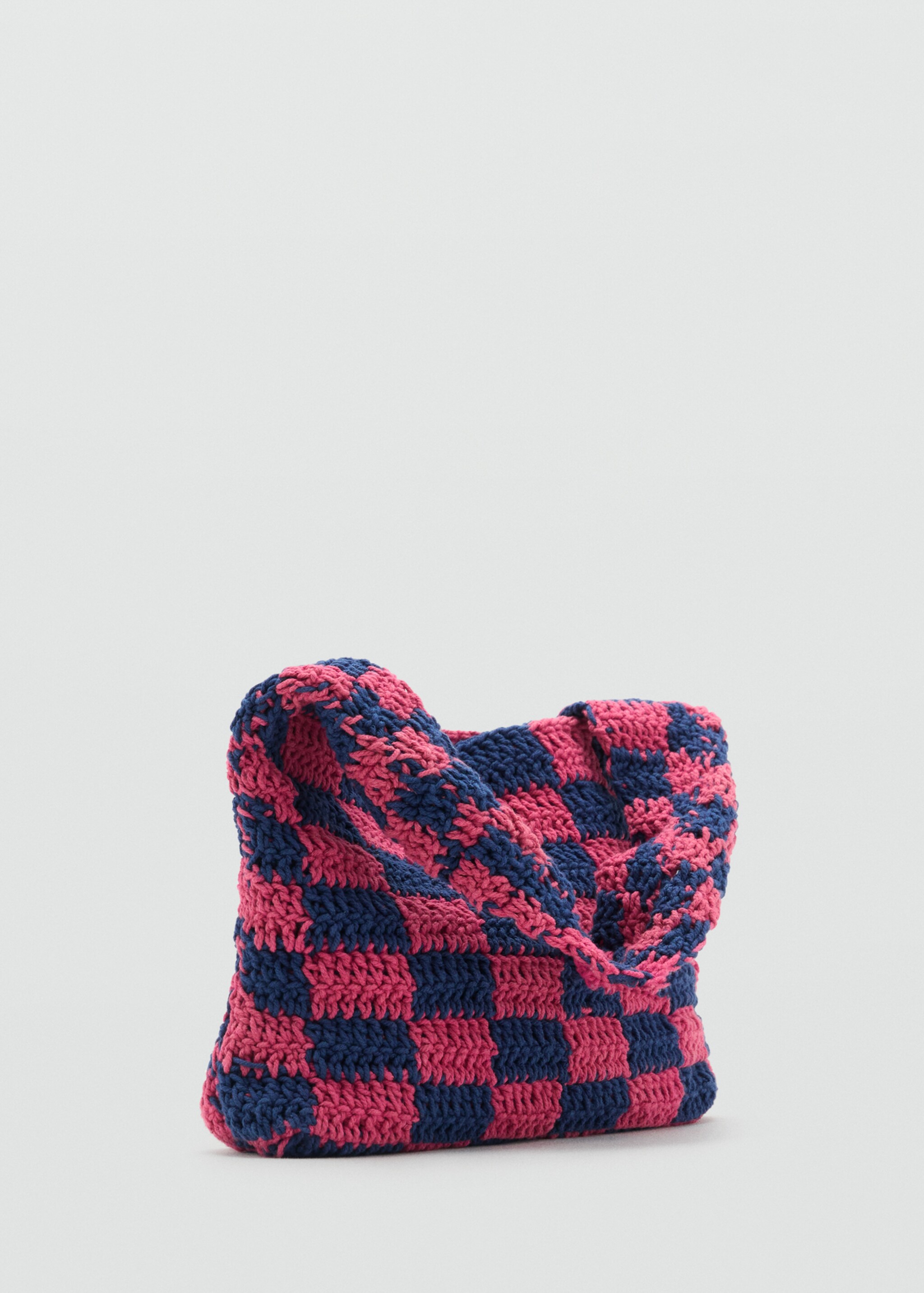 Check crochet bag - Medium plane, Fuchsia. Ref: 87056716-00.