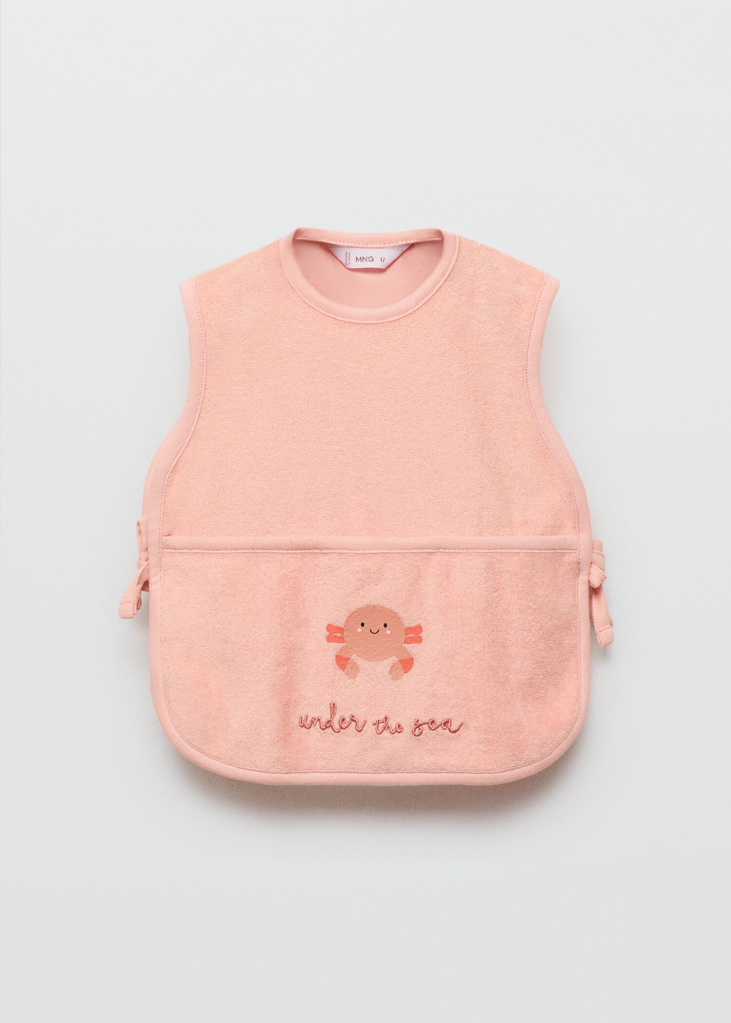 Terry cloth bib with embroidered details - Article without model