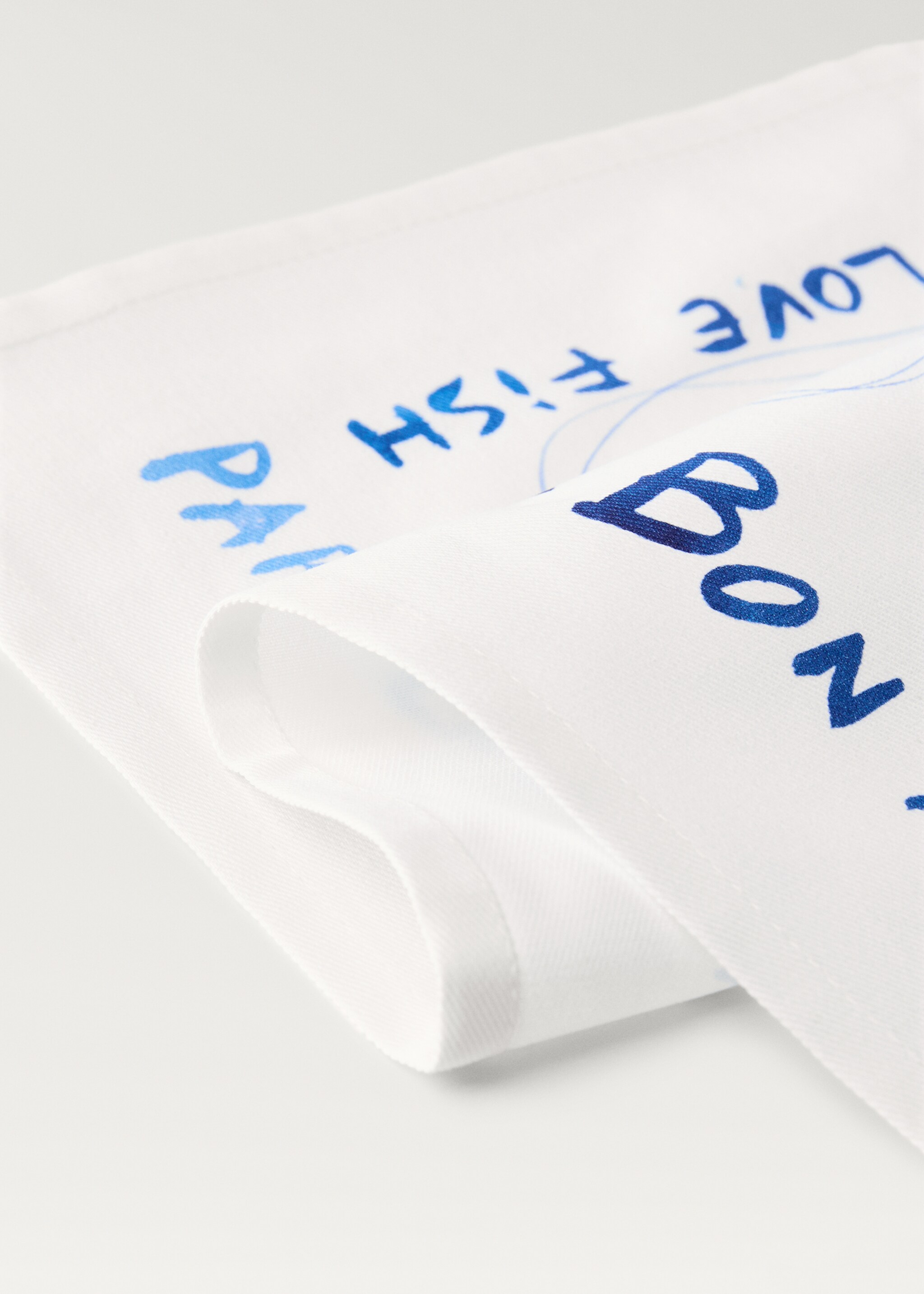 Cotton placemat with shrimp design - Details of the article 1, Blue. Ref: 87056728-00.