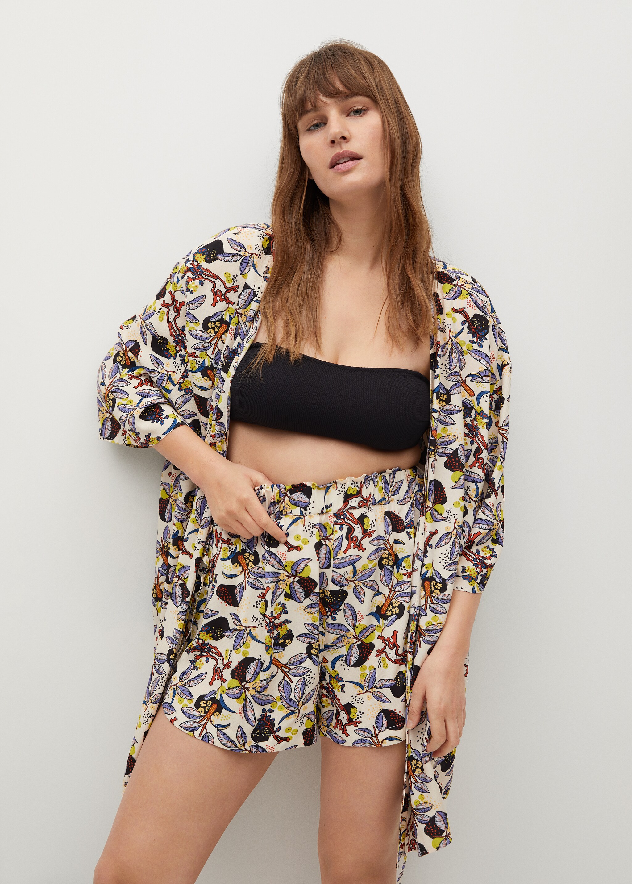 Printed flowy shorts - Details of the article 1