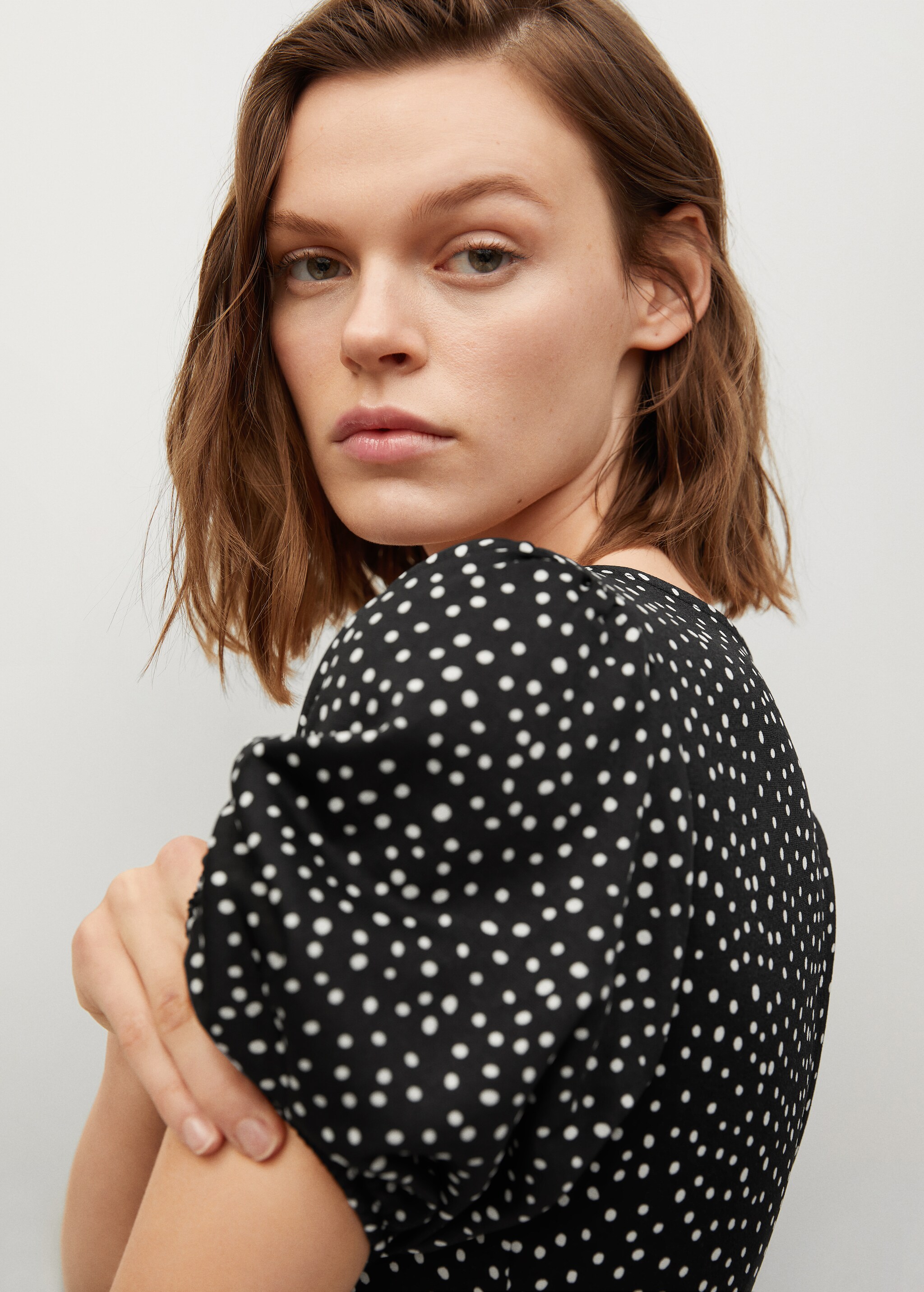 Polka-dot dress with ruffles - Details of the article 1