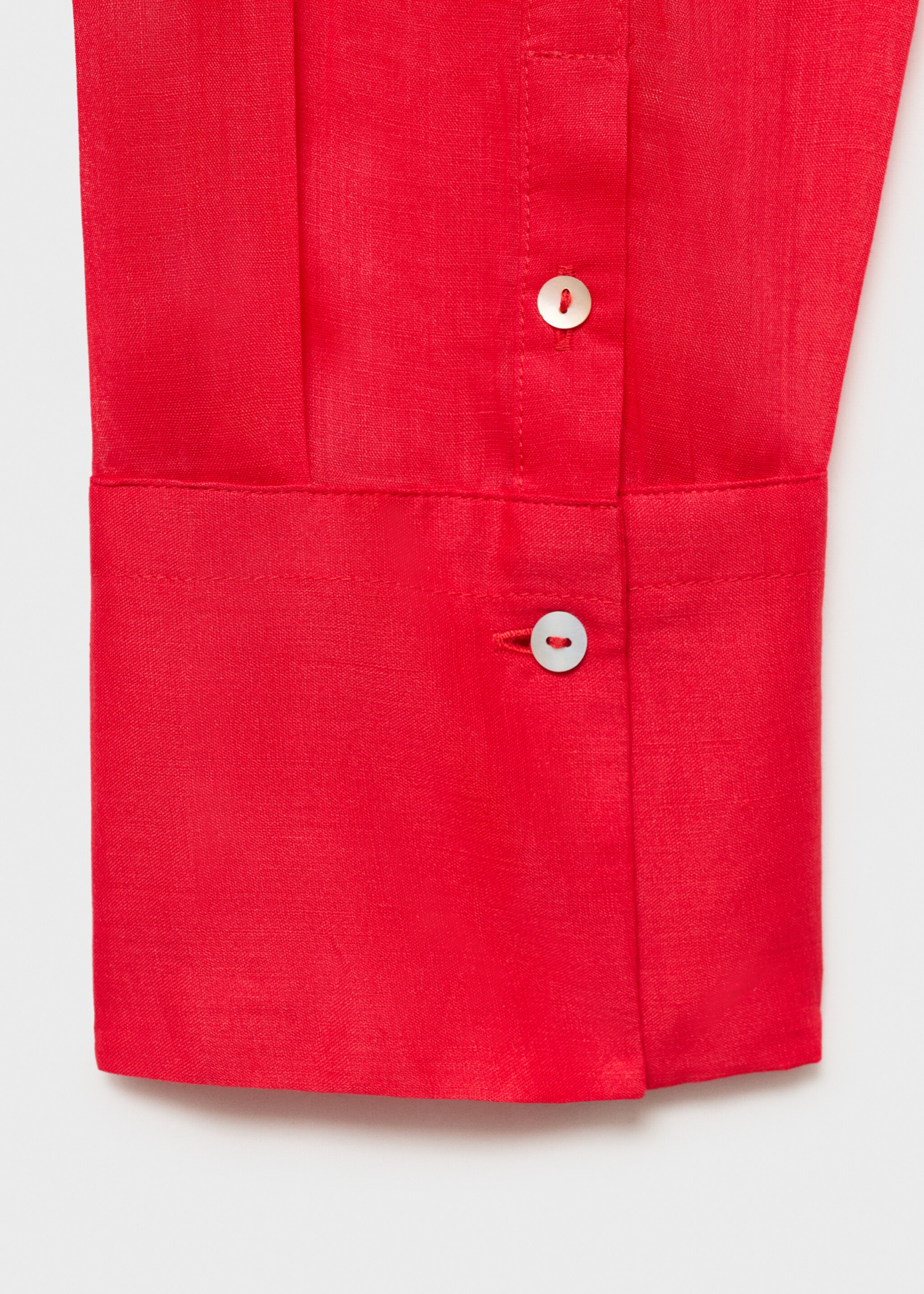 Ramie shirt with pocket - Details of the article 0, Red. Ref: 87057166-00.